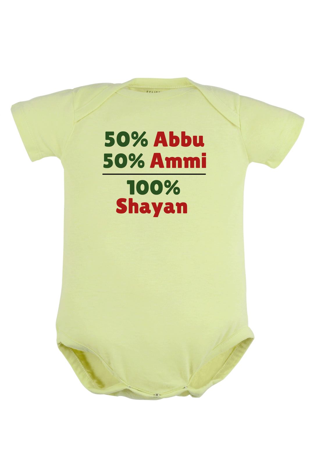 50 % Abbu 50% Ammi - 100% Baby Romper | Onesies w/ Custom Name