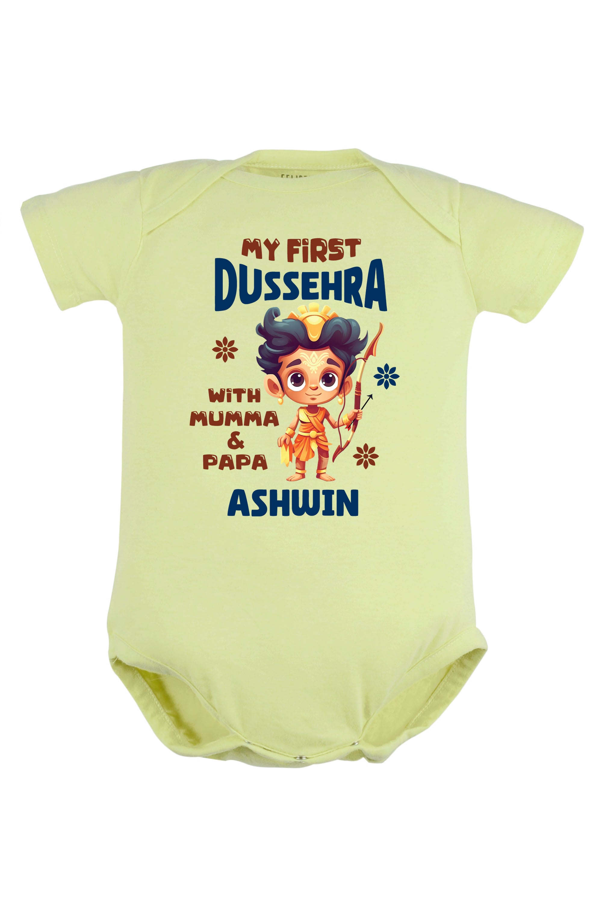 My First Dussehra With Mumma & Papa Baby Romper | Onesies w/ Custom Name