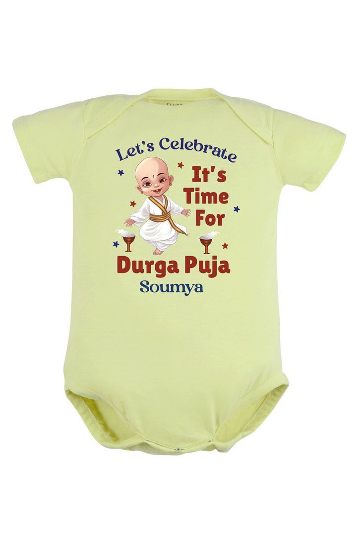 Let's Celebrate It's Time For Durga Puja Baby Romper | Onesies w/ Custom Name