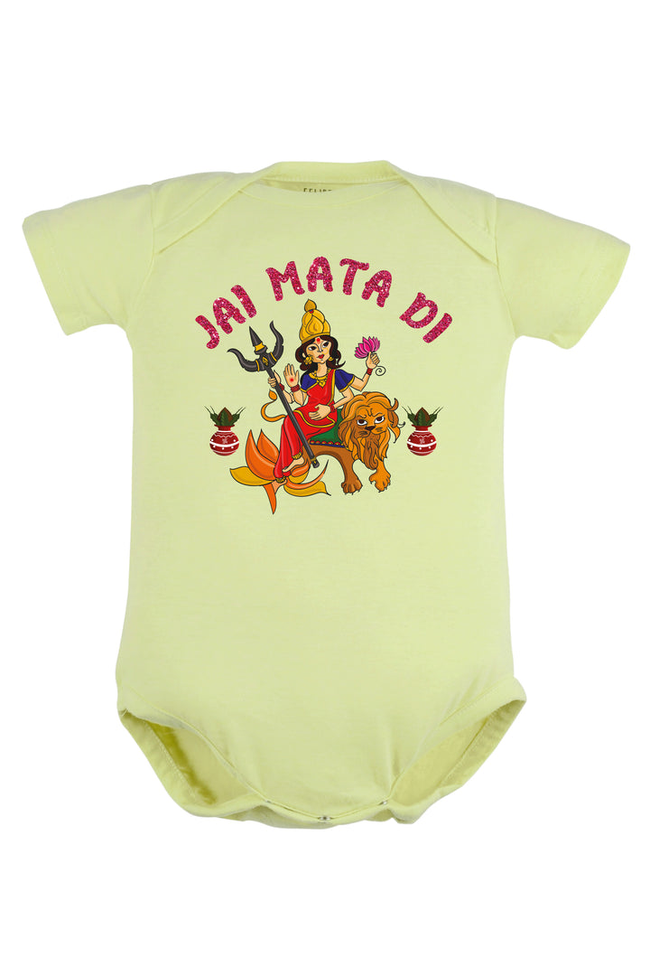 Jai Mata Di With Glitter Baby Romper | Onesies