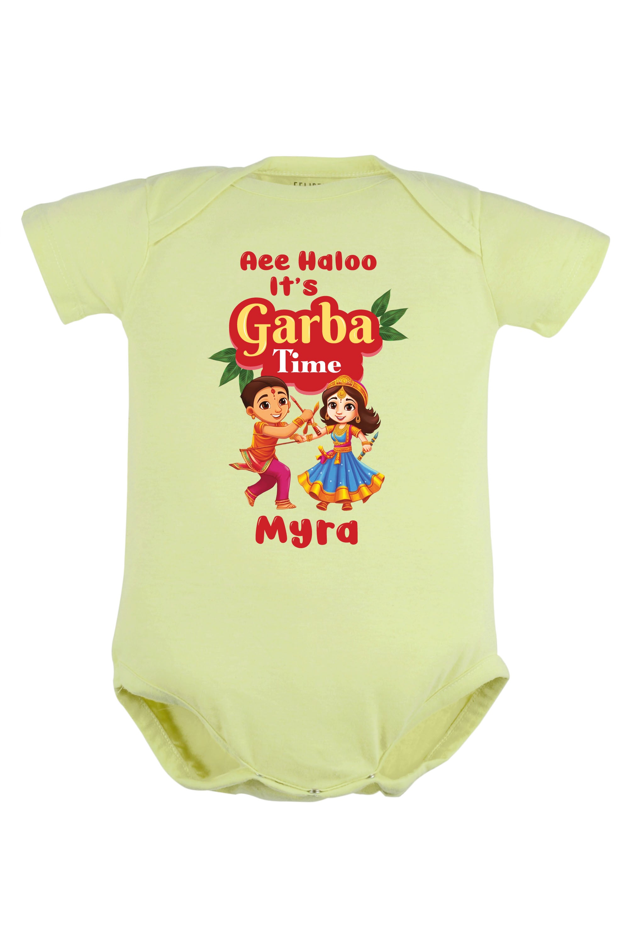 Aee Haloo It's Garba Time Baby Romper | Onesies w/ Custom Name