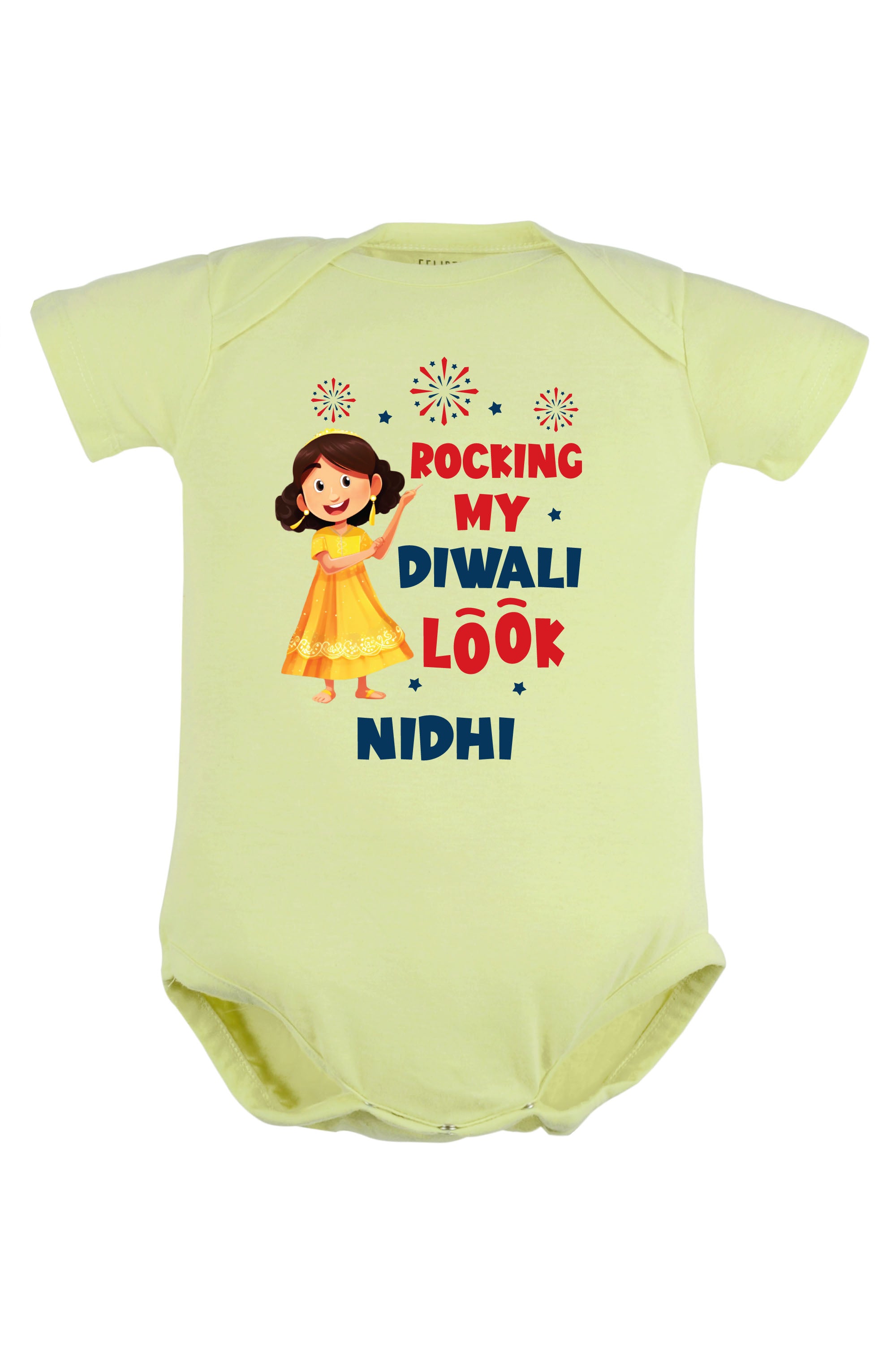 Rocking My Diwali Look Baby Romper | Onesies w/ Custom Name