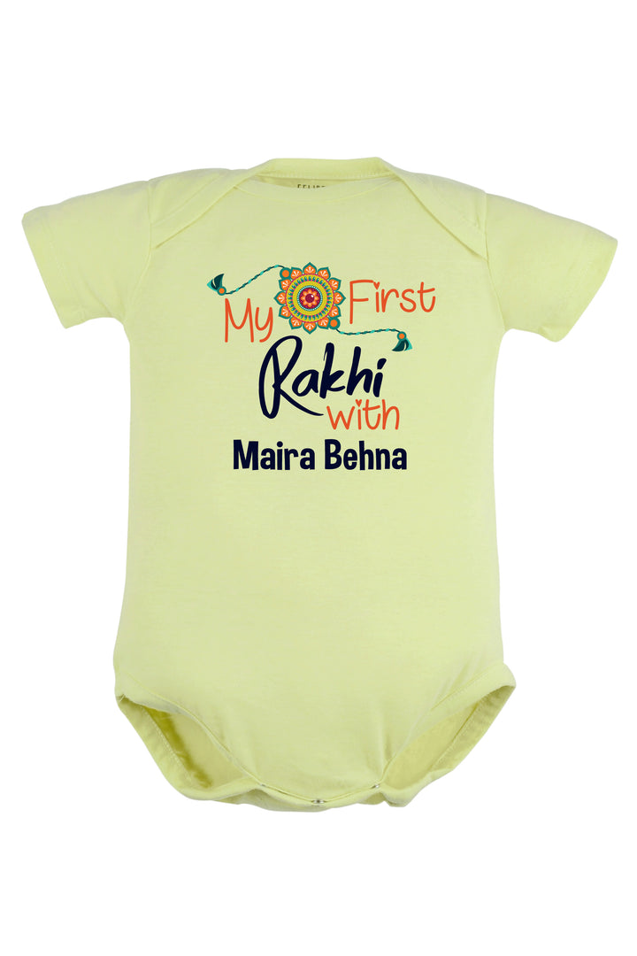 My First Rakhi with Behna Baby Romper | Onesies w/ Custom Name