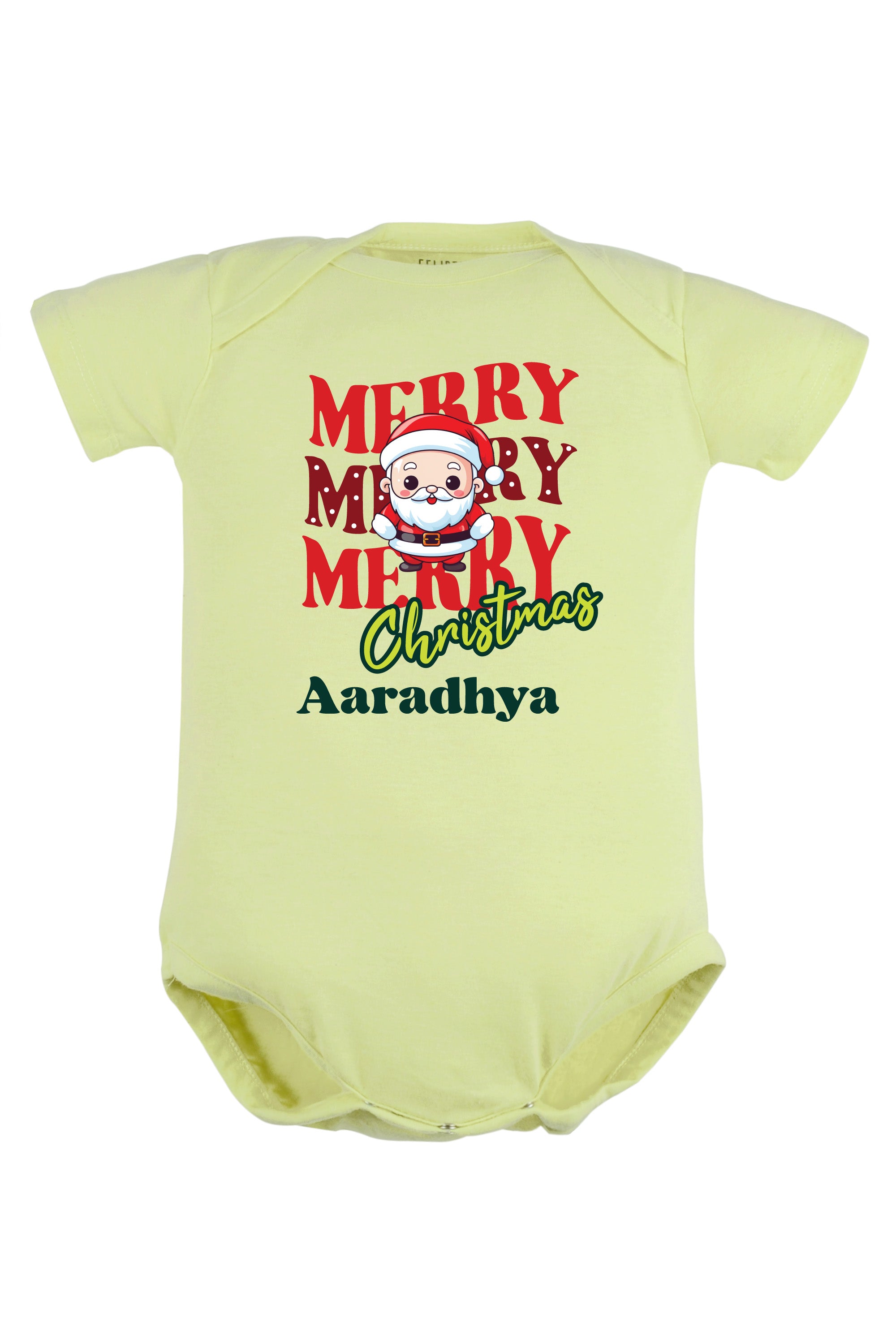 Merry Merry Merry  Christmas Baby Romper | Onesies w/ Custom Name