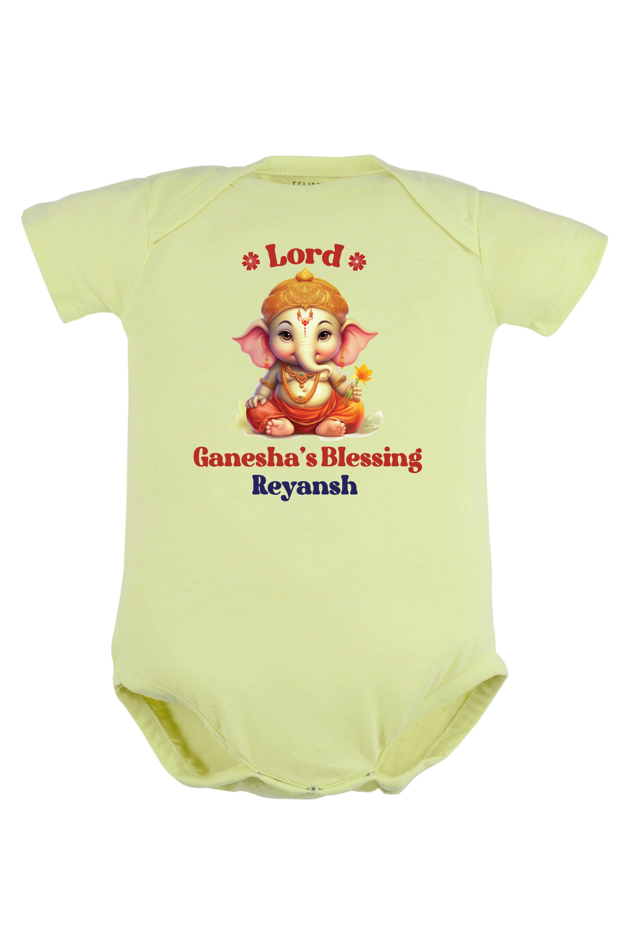 Lord Ganesha's Blessing Baby Romper | Onesies w/ Custom Name