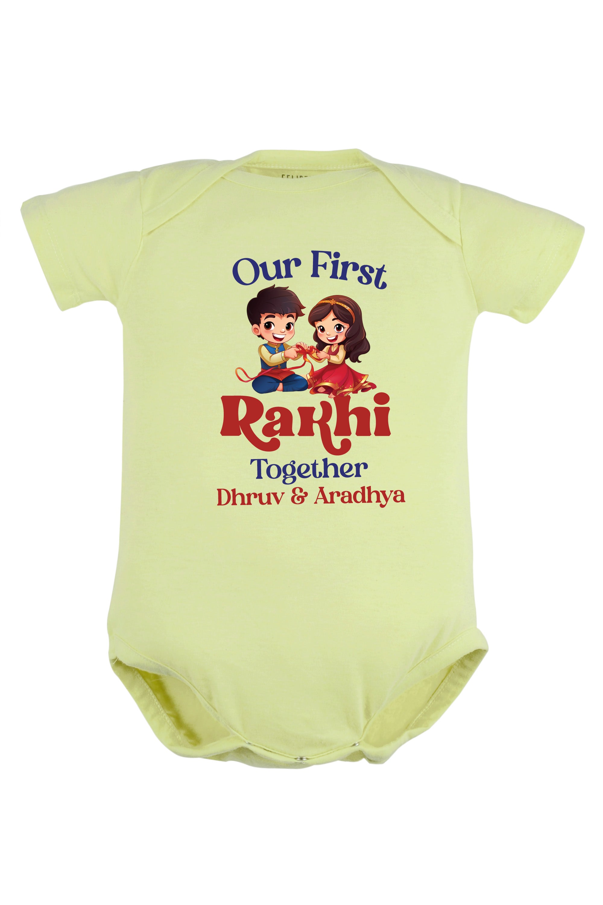 Our First Rakhi Together Baby Romper | Onesies w/ Custom Name