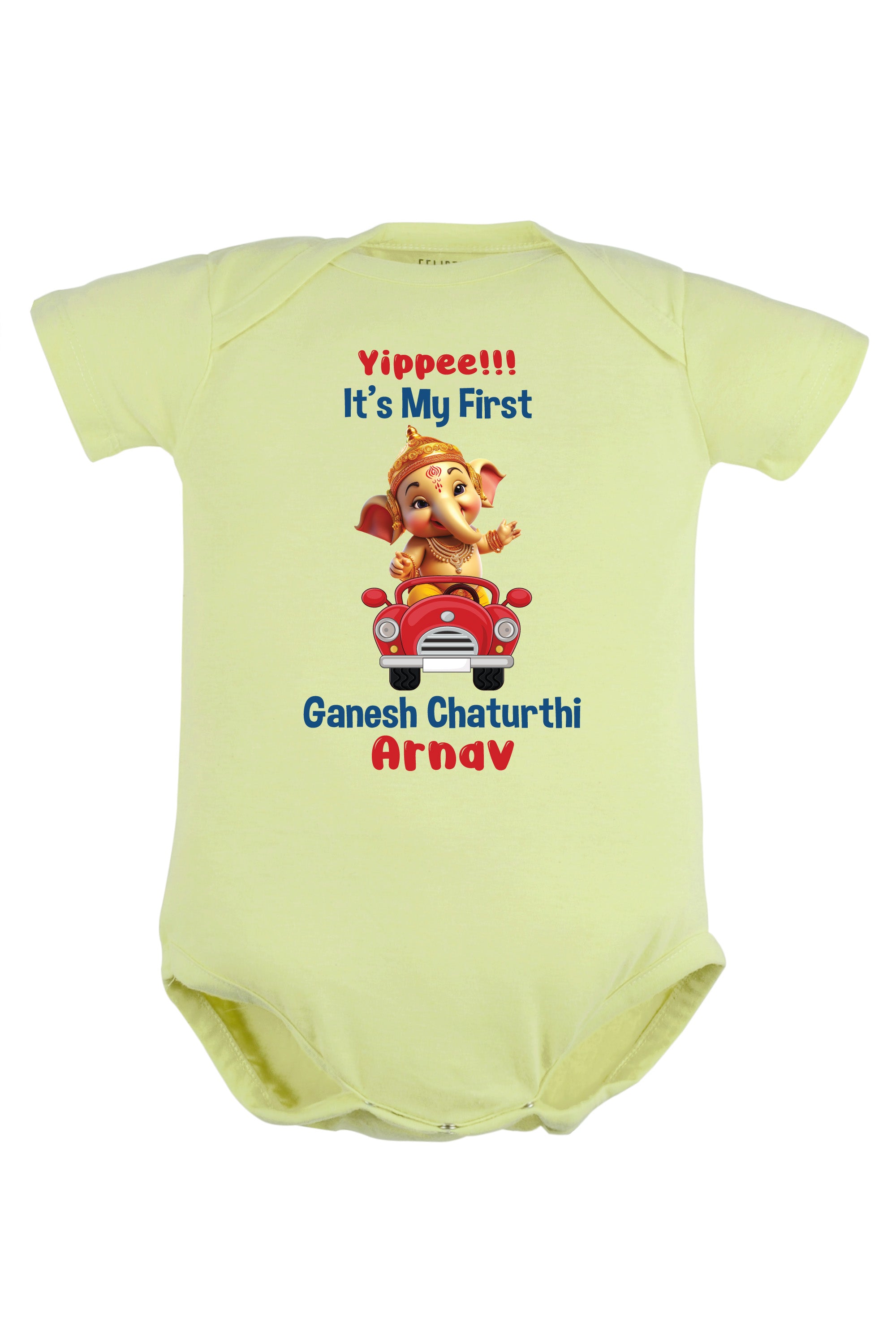 Yippee it's My First Ganesh Chaturthi Baby Romper | Onesies w/ Custom Name