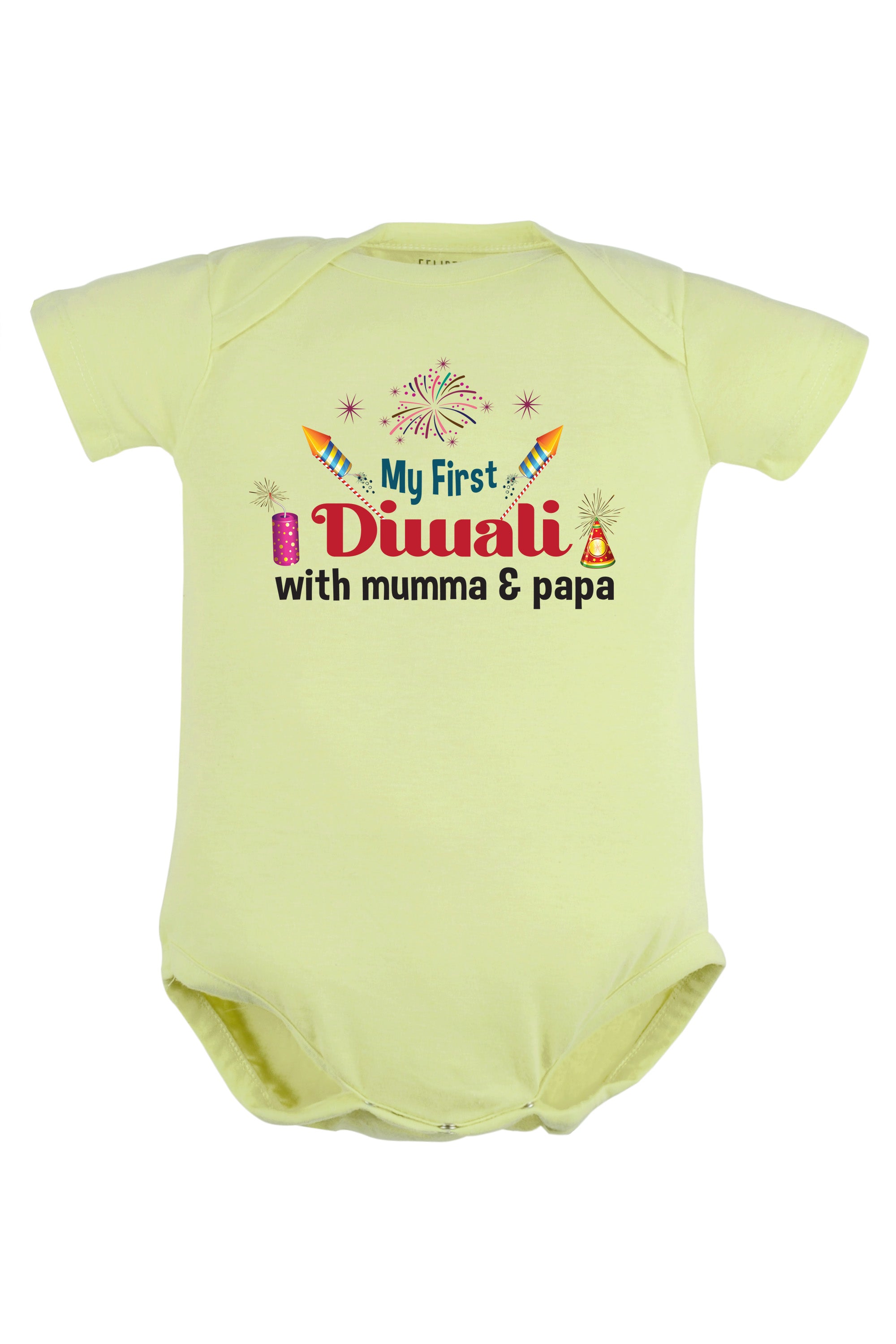 My First Diwali With Mumma & Papa Baby Romper | Onesies