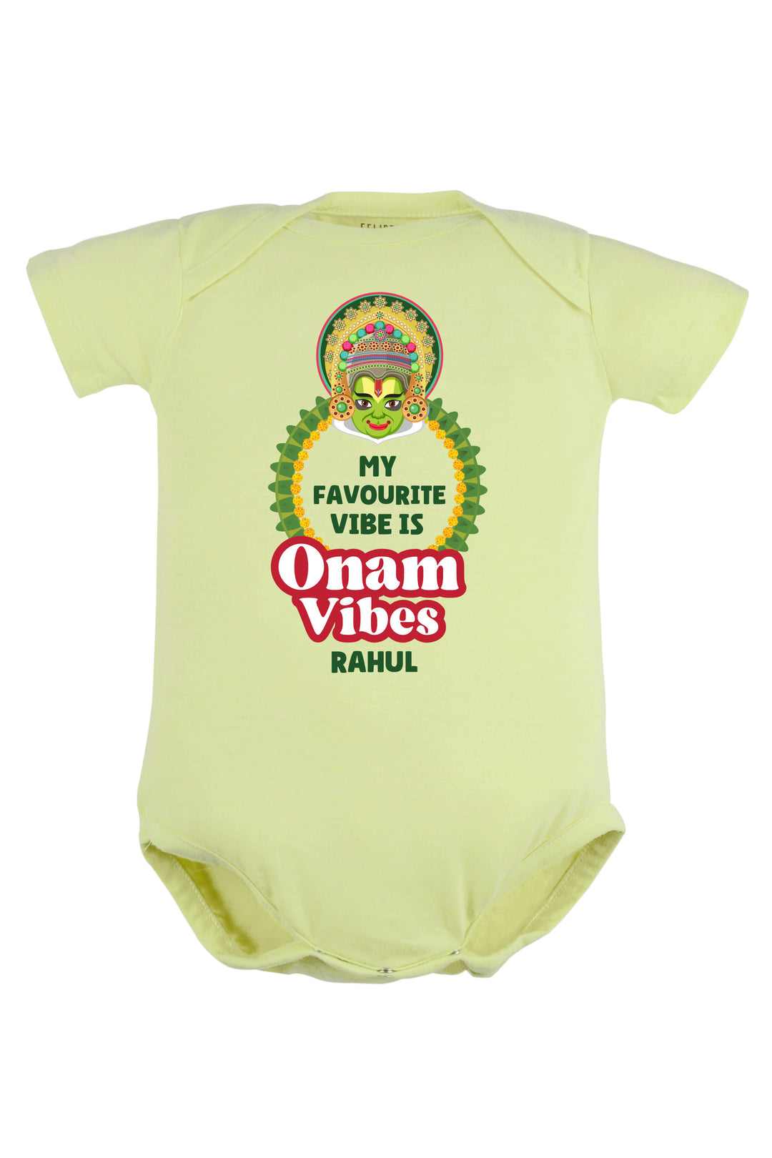 My Favourite Vibe Is Onam Vibes Baby Romper | Onesies w/ Custom Name