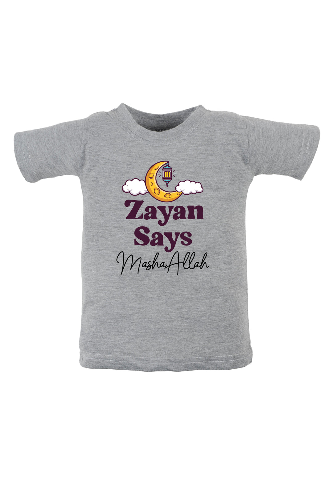 Says MashaAllah Kids T Shirt w/Custom Name