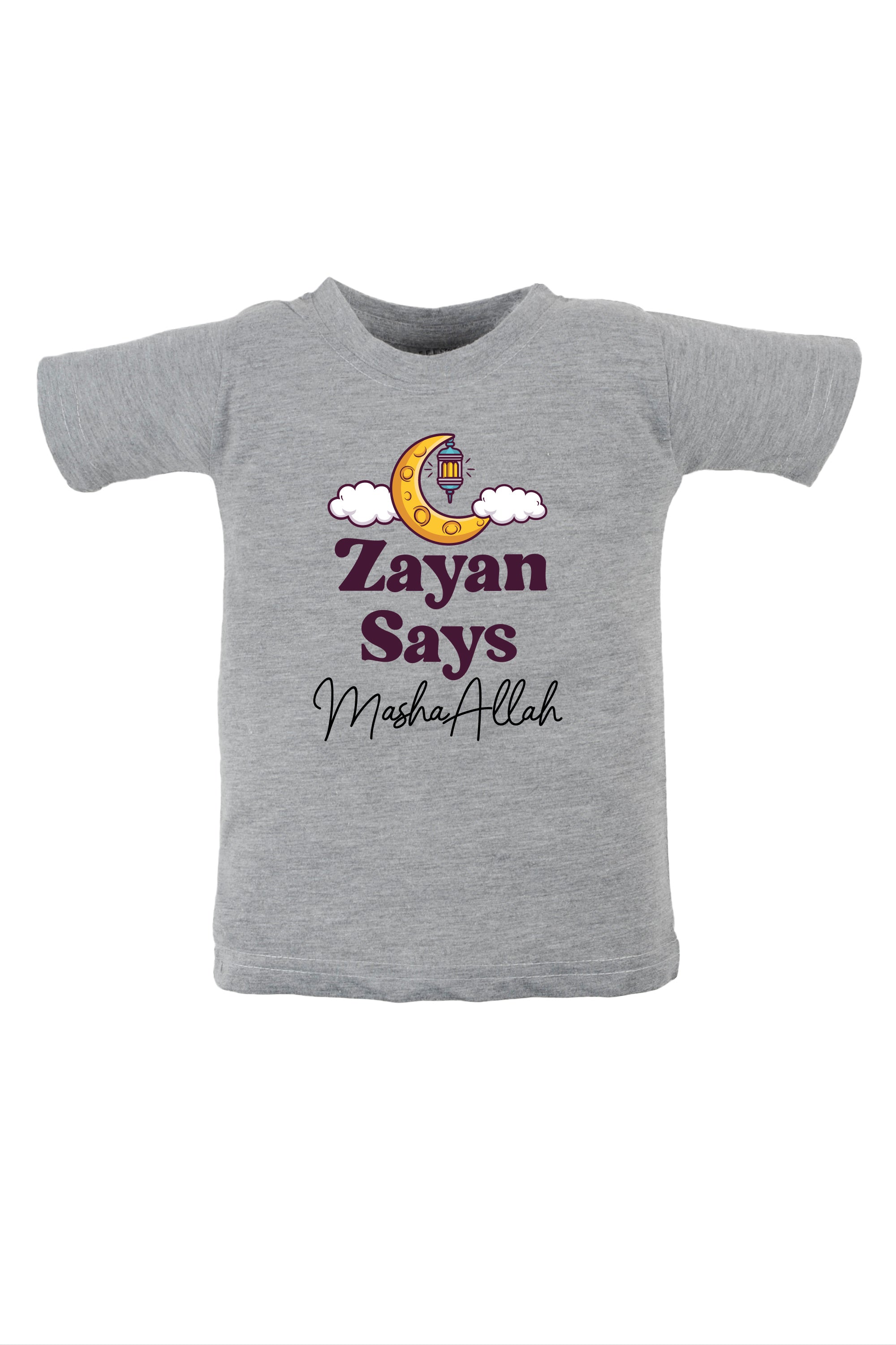 Says MashaAllah Kids T Shirt w/Custom Name