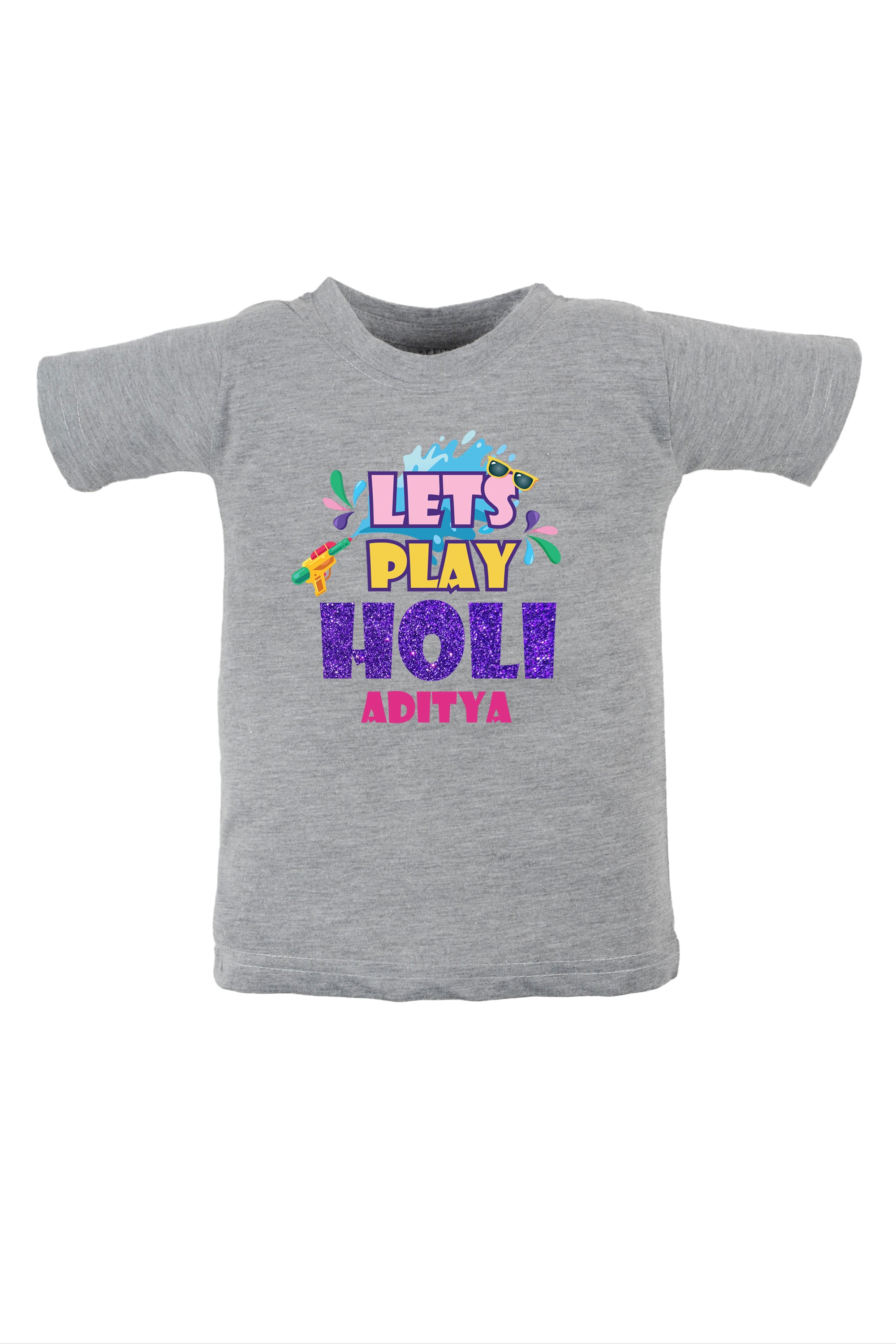 Let's Play Holi Kids T Shirt w/ Custom Name