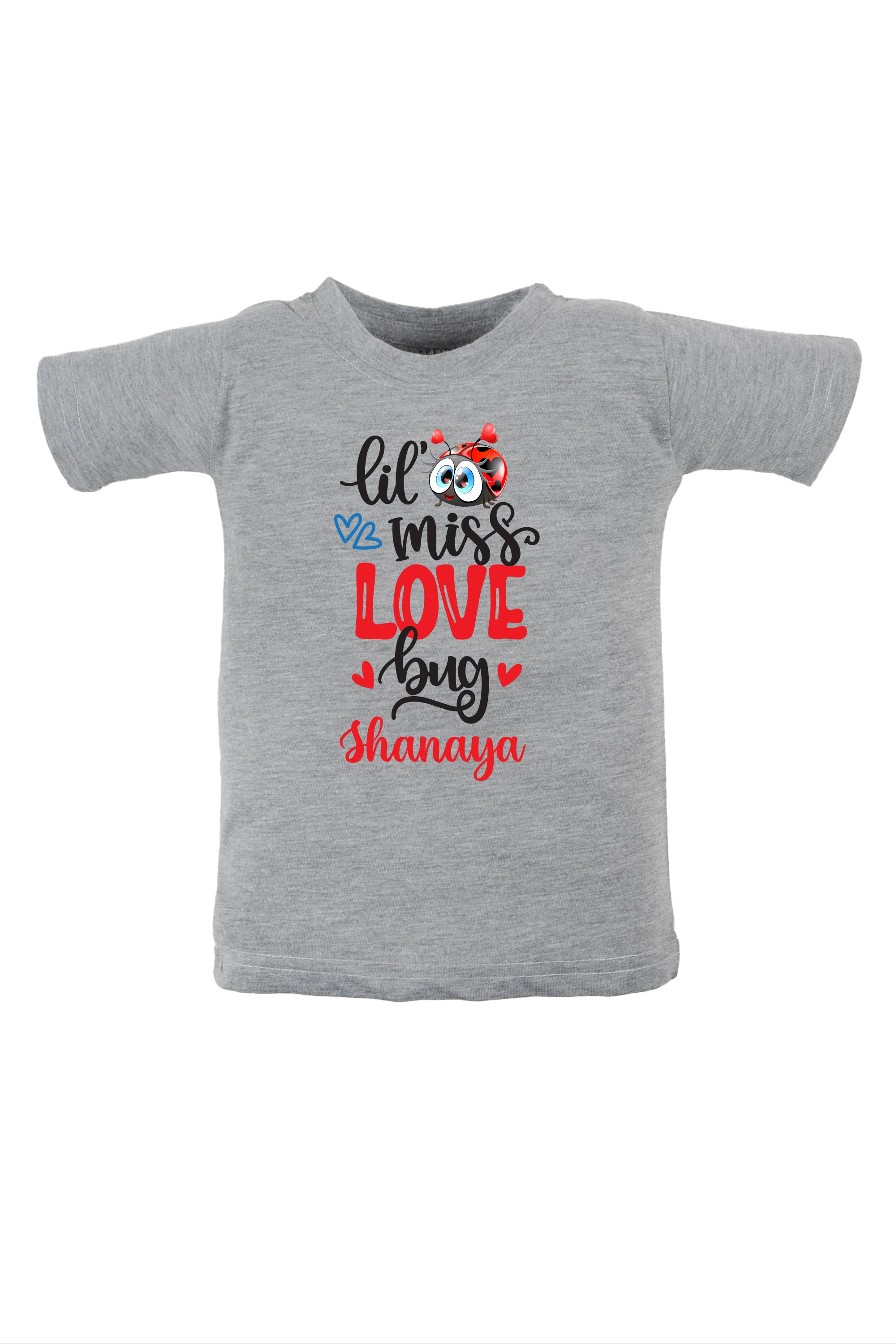 Lil Miss Love Bug Kids T Shirt w/ Custom Name