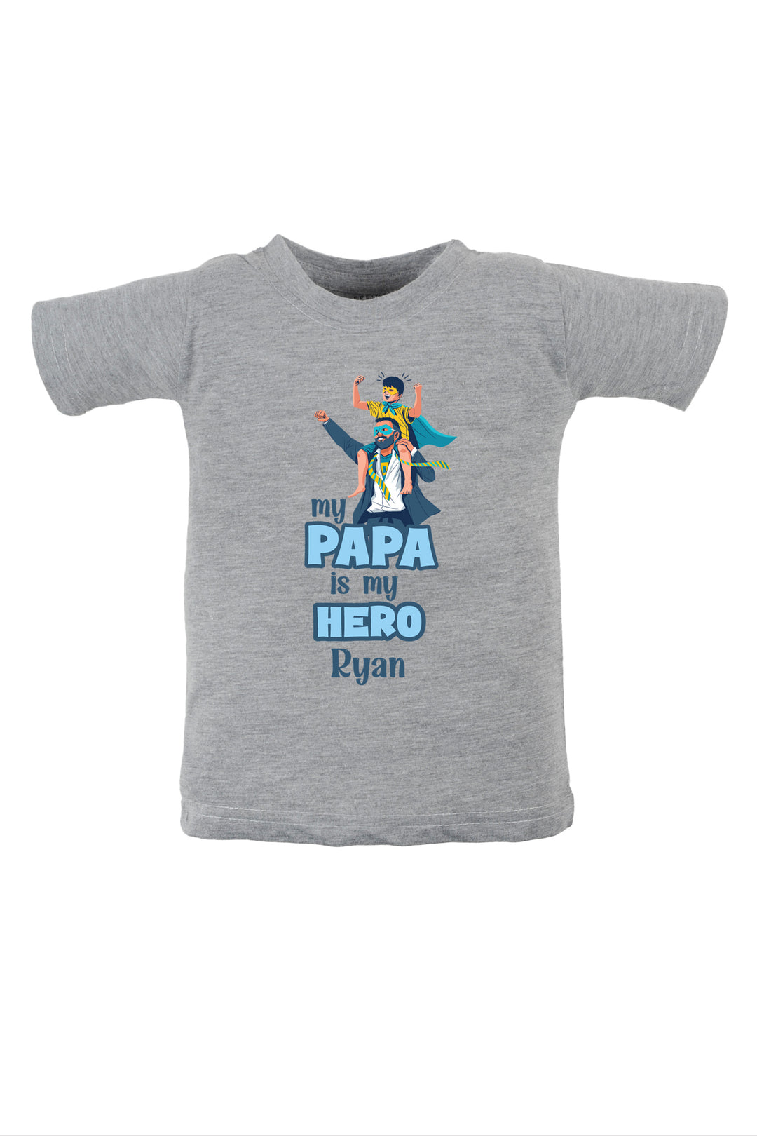 My Papa Is My hero Kids Tshirt w/ Custom Name