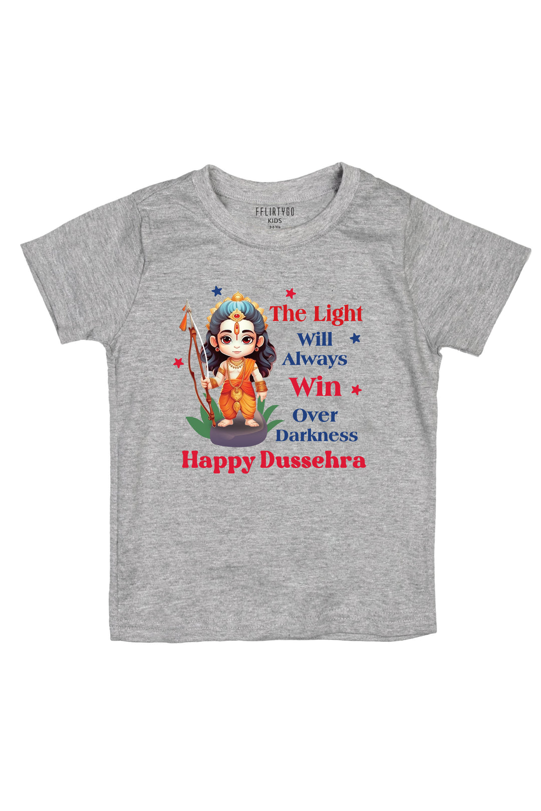 The Light Will Always Win Over Darkness Happy Dussehra Kids T Shirt