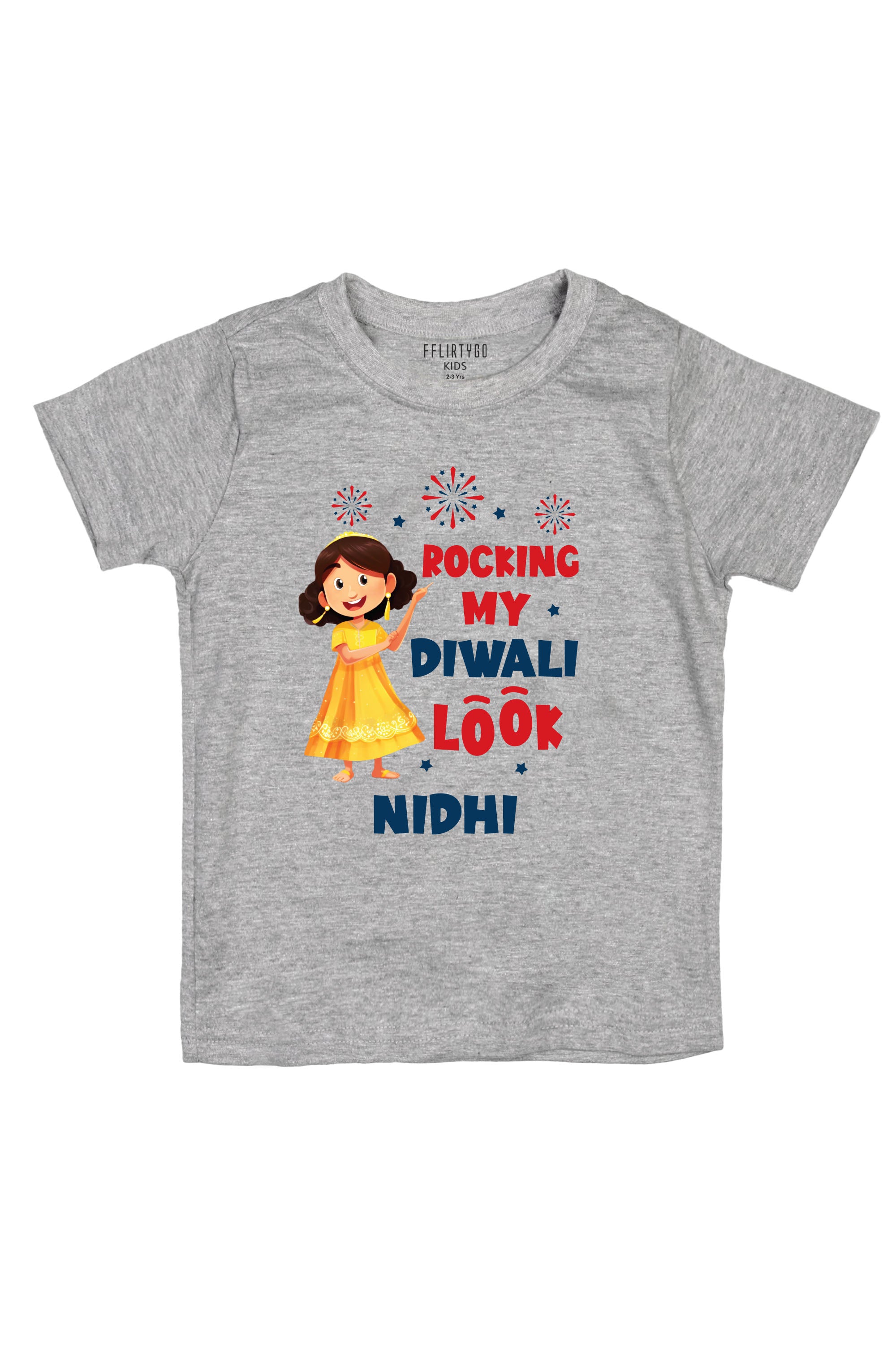 Rocking My Diwali Look Kids T Shirt w/ Custom Name