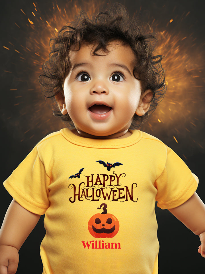 Happy Halloween Kids T Shirt w/ Custom Name