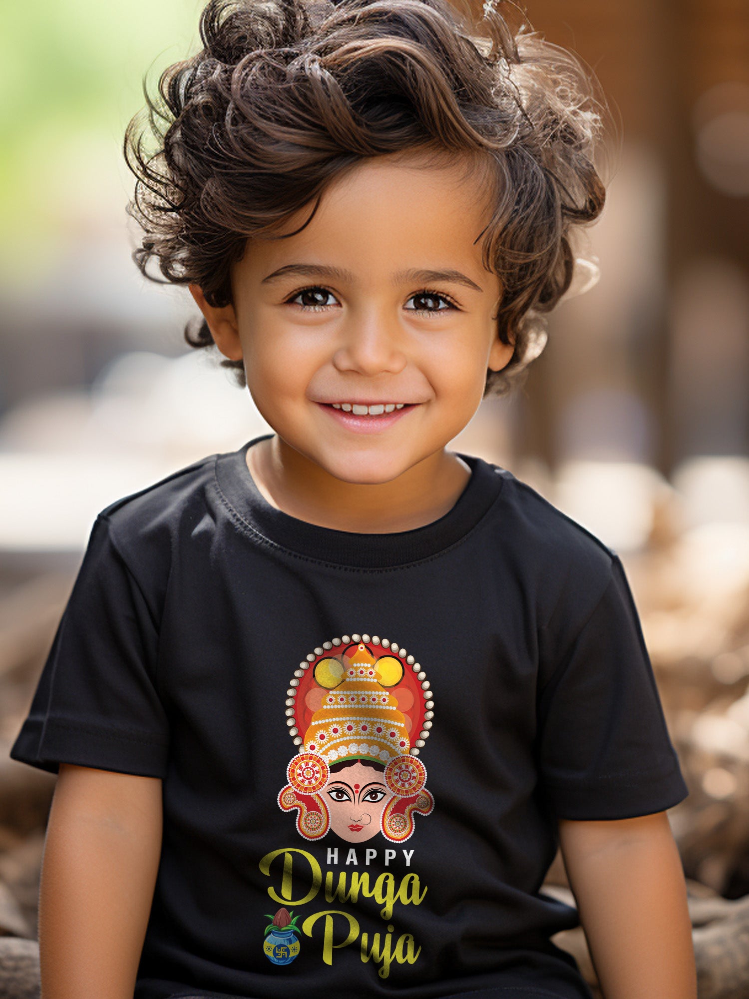 Happy Durga Puja Kids T Shirt