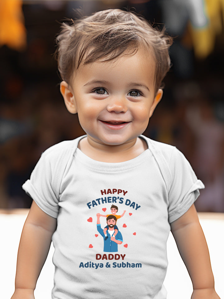 Happy Father's Day Daddy Baby Romper | Onesies w/ Custom Name