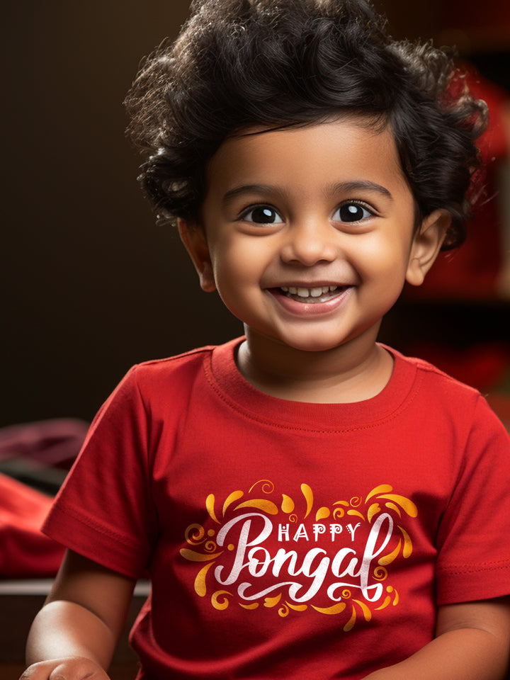 Happy Pongal Splash Kids T Shirt