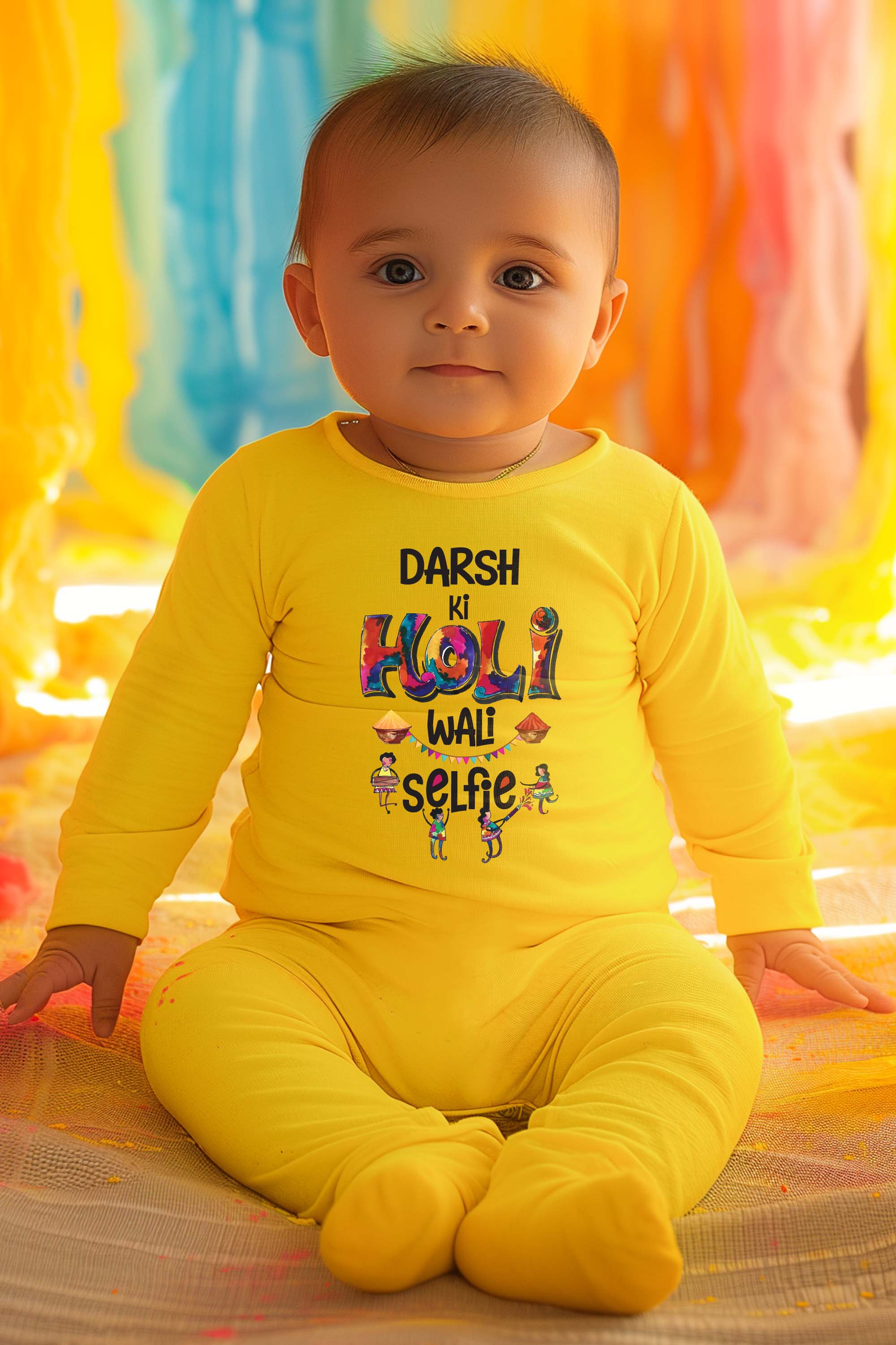 Holi Wali Selfie Baby Romper | Onesies w/ Custom Name