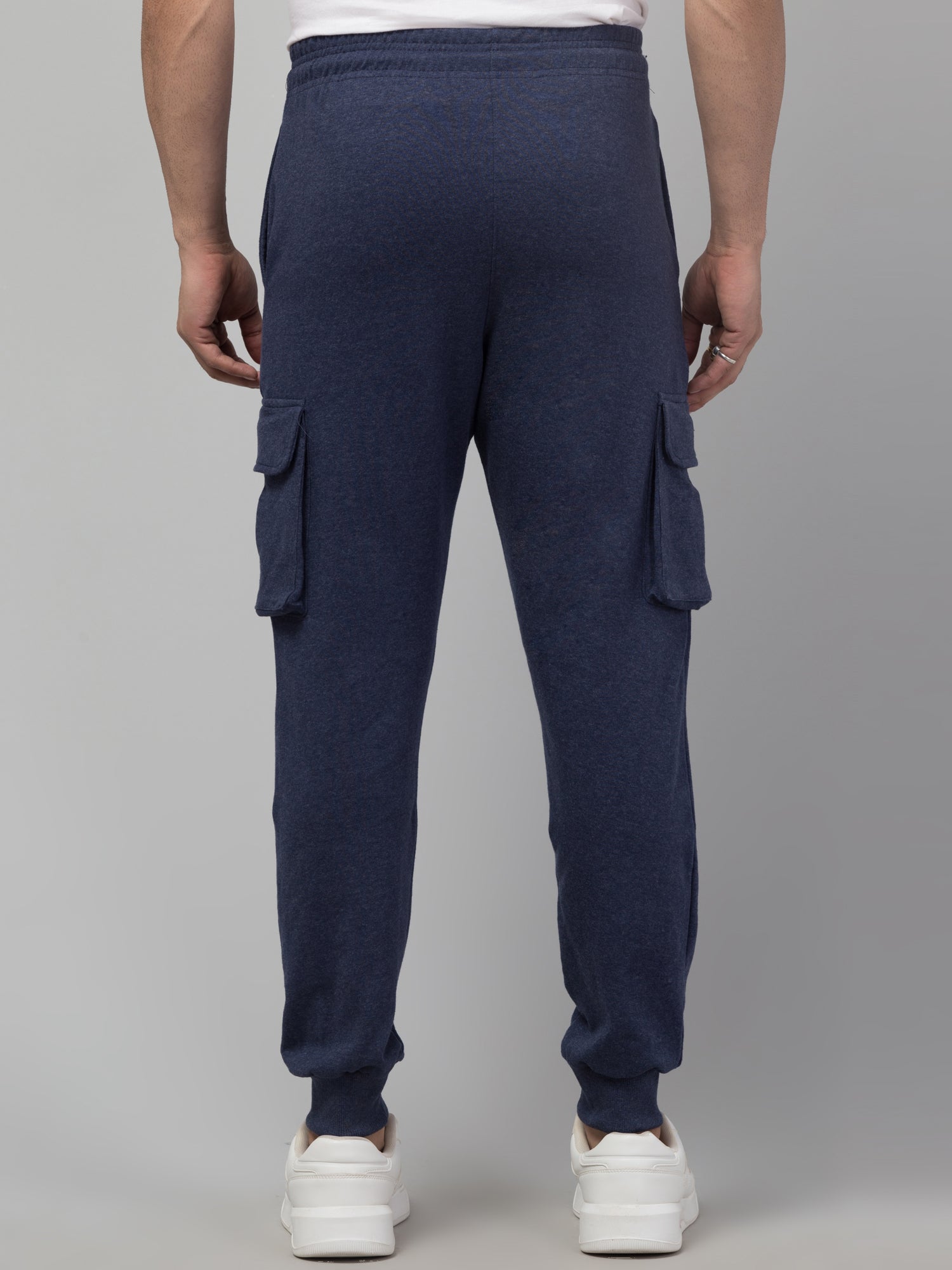 Blue Melange Joggers w/ Box Pockets