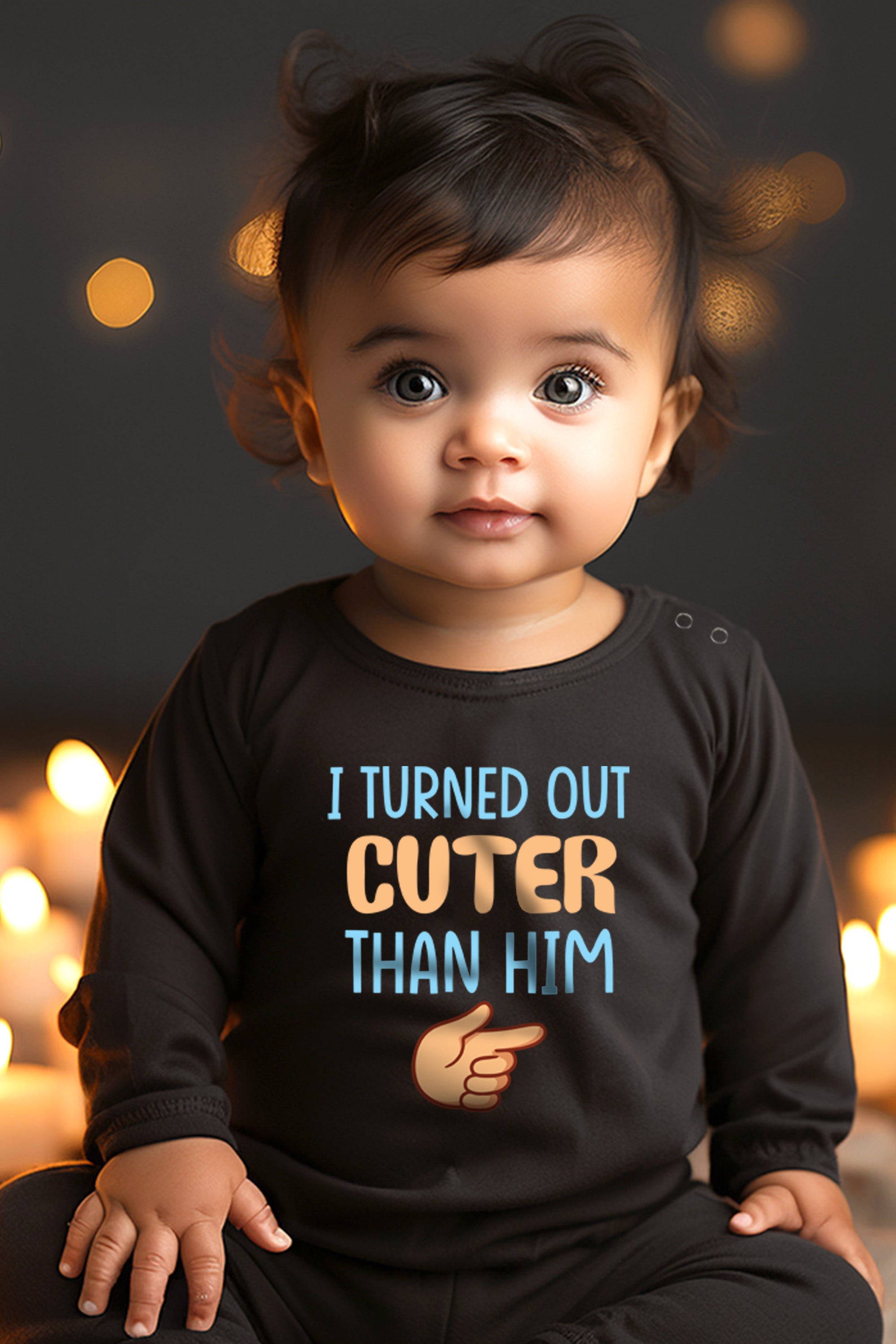 I Turned Out Cuter Than Him Baby Romper | Onesies