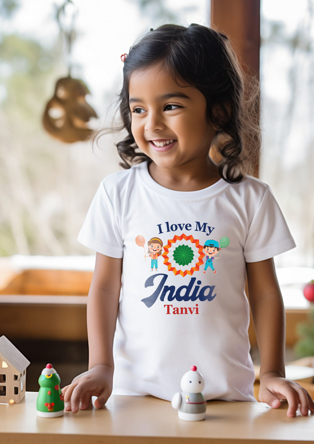 I Love My India Kids T Shirt w/ Custom Name