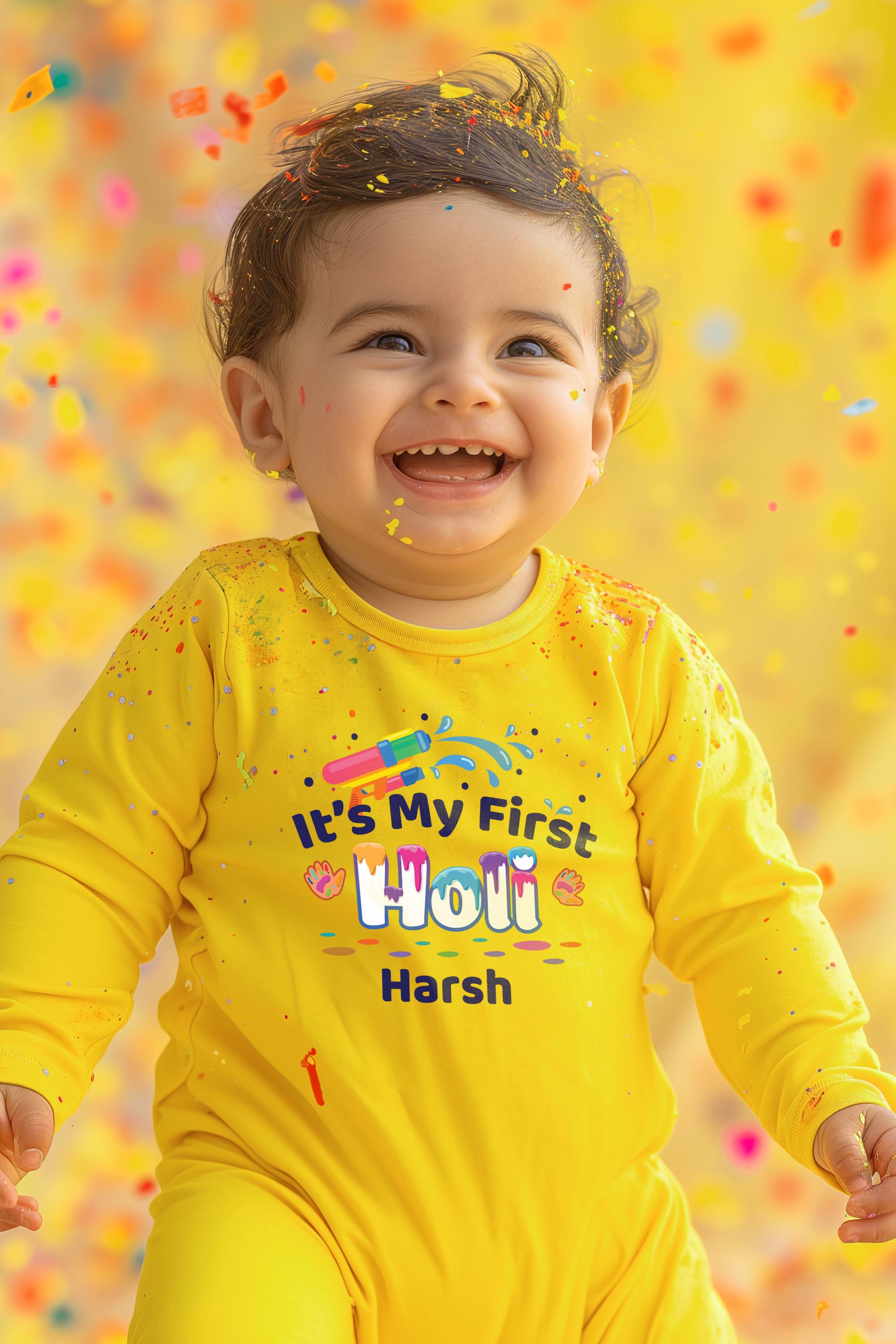 It's My First Holi Baby Romper | Onesies w/ Custom Name