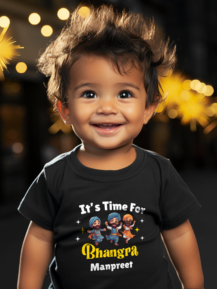 It's Time For Bhangra Kids T Shirt w/ Custom Name