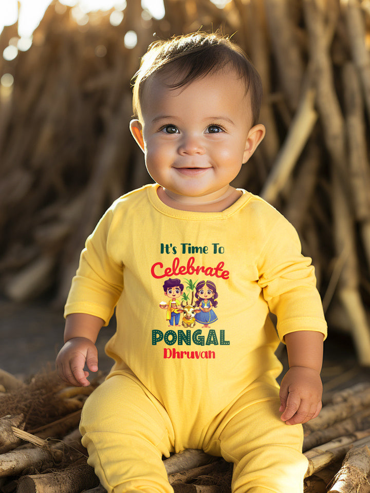 It's Time to Celebrate Pongal Baby Romper | Onesies w/ Custom Name