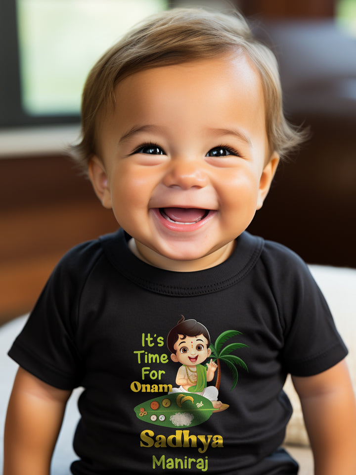 It's Time For Onam Sadhya Kids T Shirt w/ Custom Name