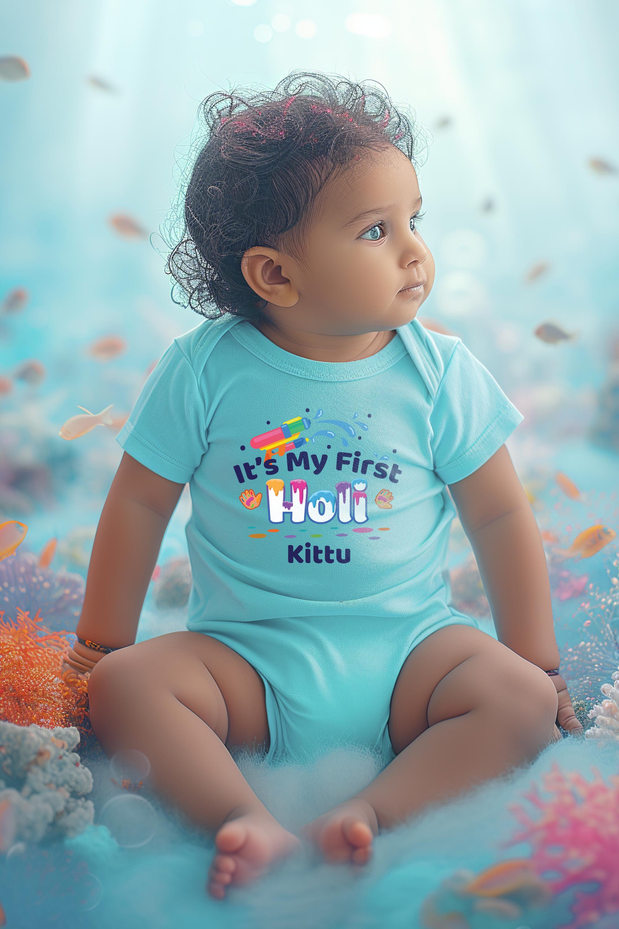 It's My First Holi Baby Romper | Onesies w/ Custom Name