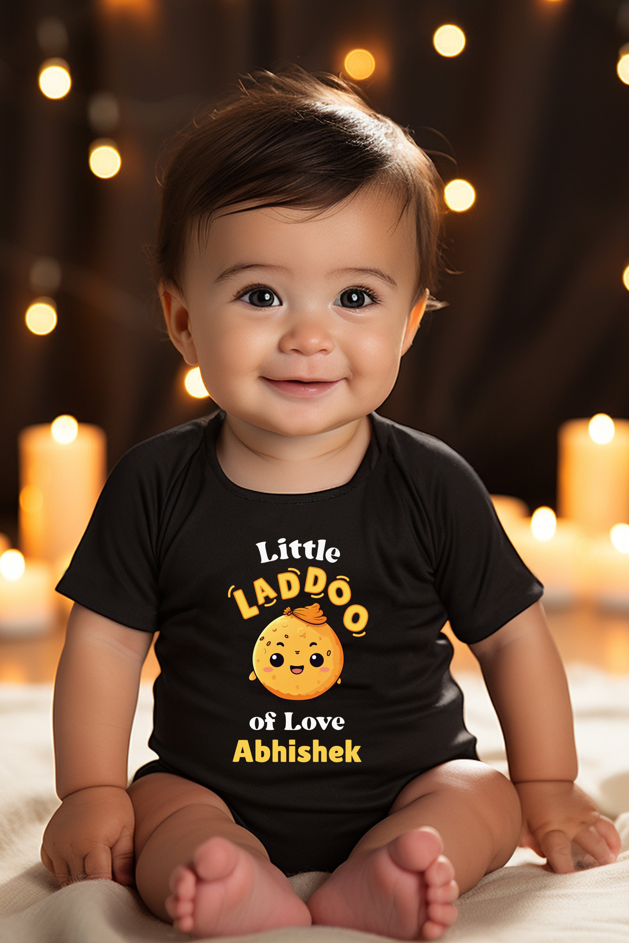 Little Laddoo Of Love Baby Romper | Onesies w/ Custom Name