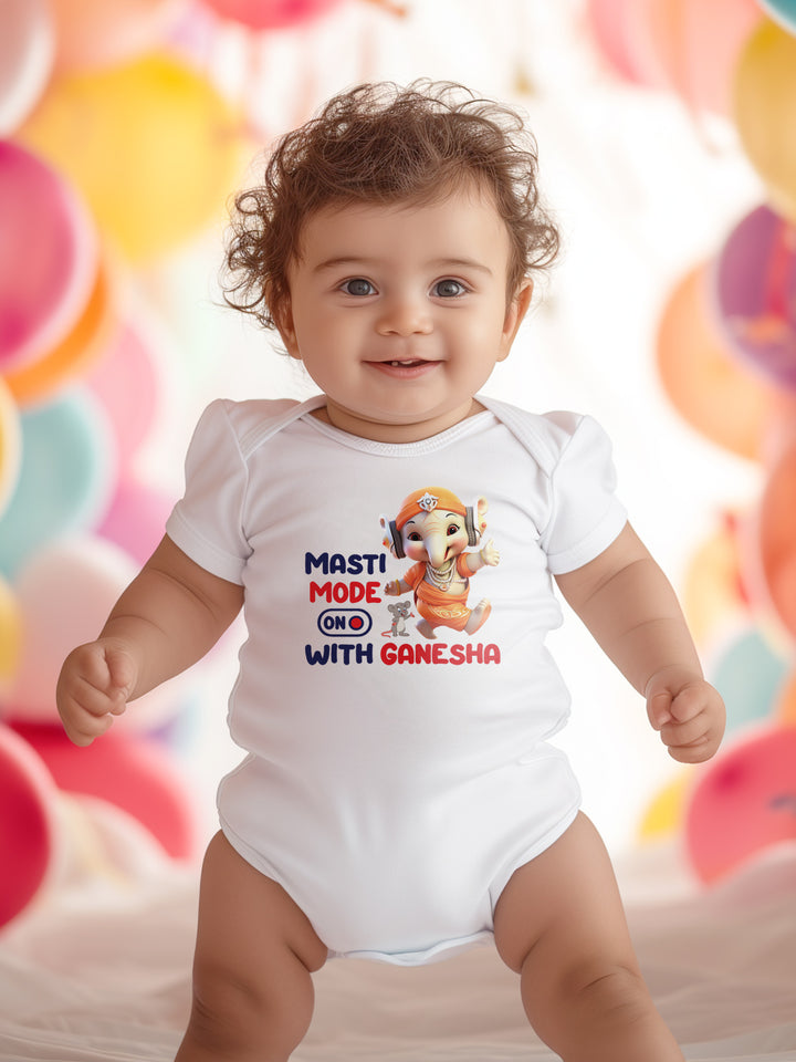 Masti Mode On With Ganesha Baby Romper | Onesies