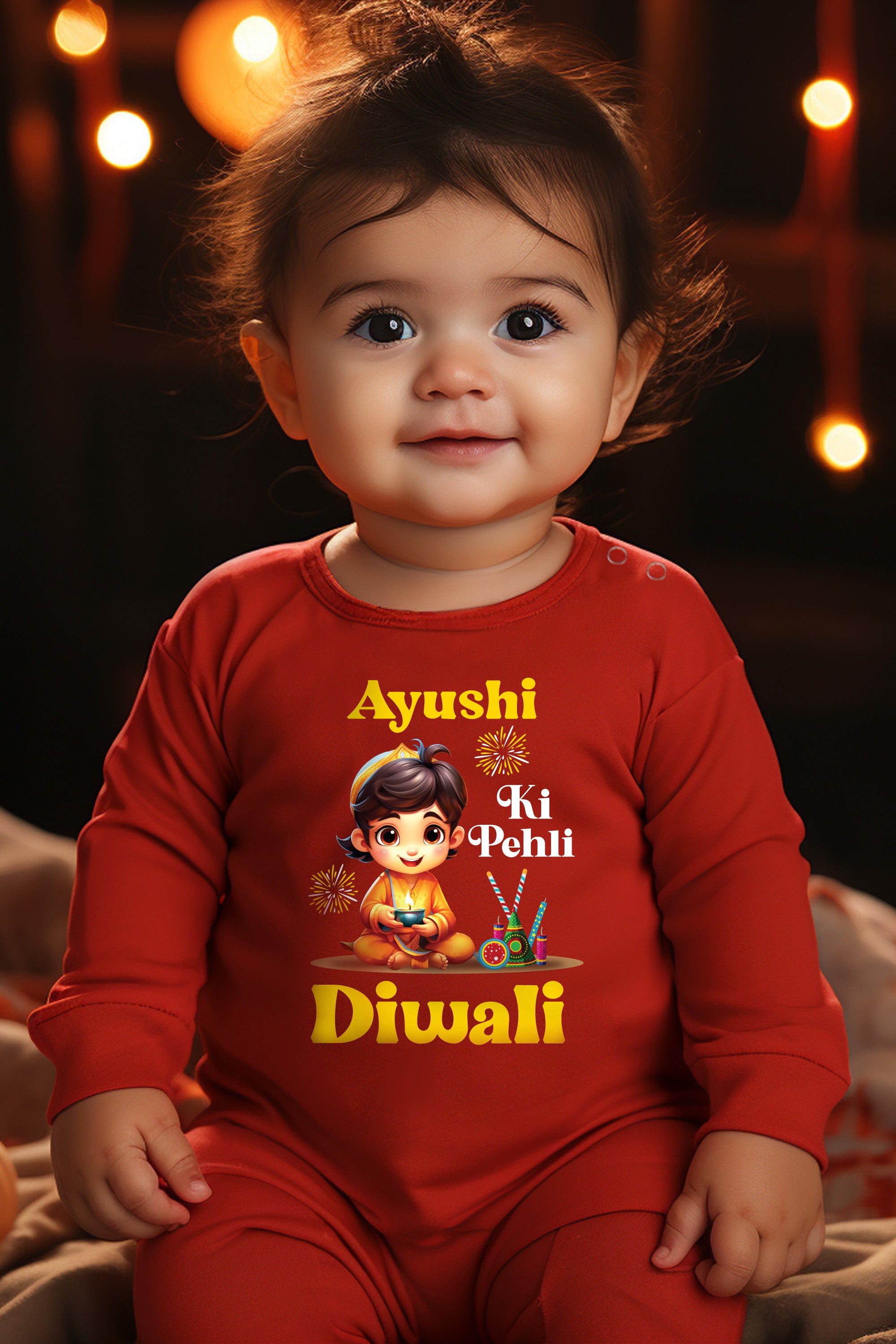 Meri Pehli Diwali Baby Romper | Onesies w/ Custom Name