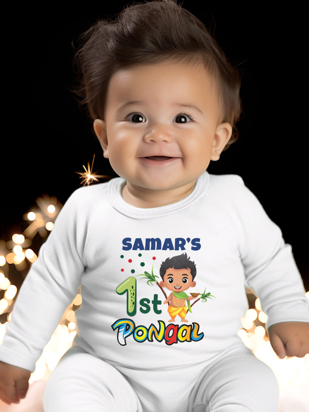 My First pongal with character Baby Romper | Onesies w/ Custom Name