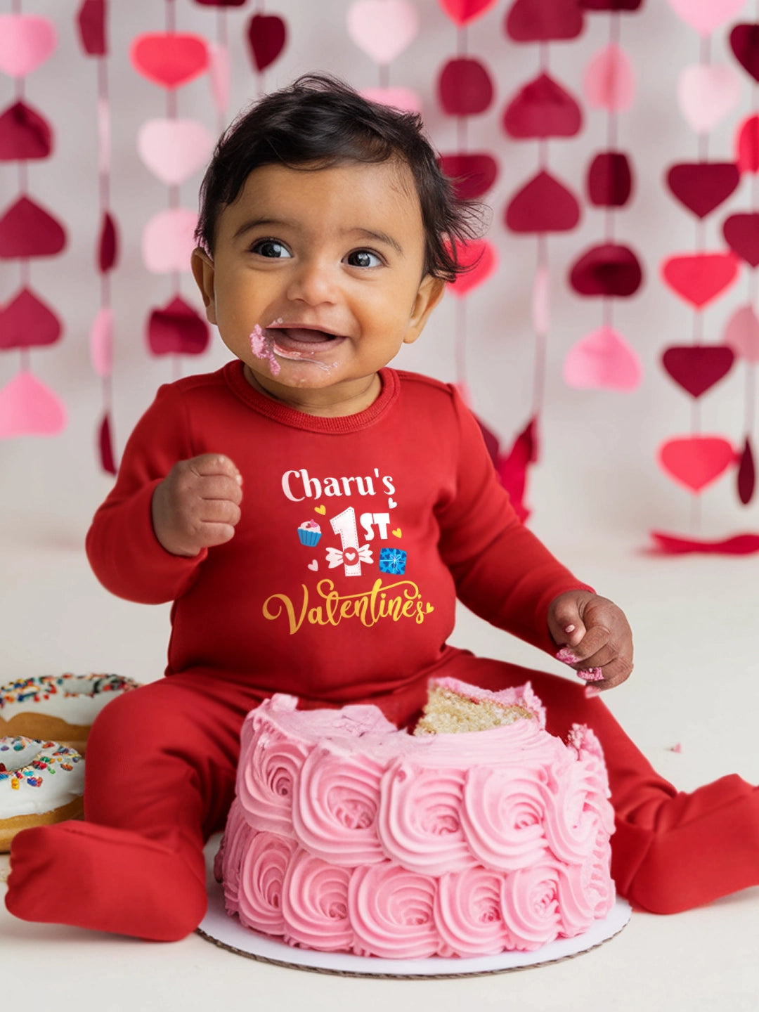 1st Valentine's Baby Romper | Onesies w/ Custom Name