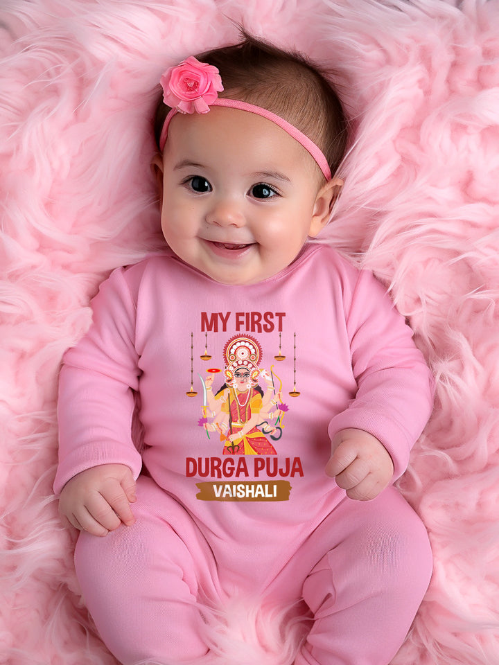 My First Durga Puja Baby Romper | Onesies w/ Custom Name