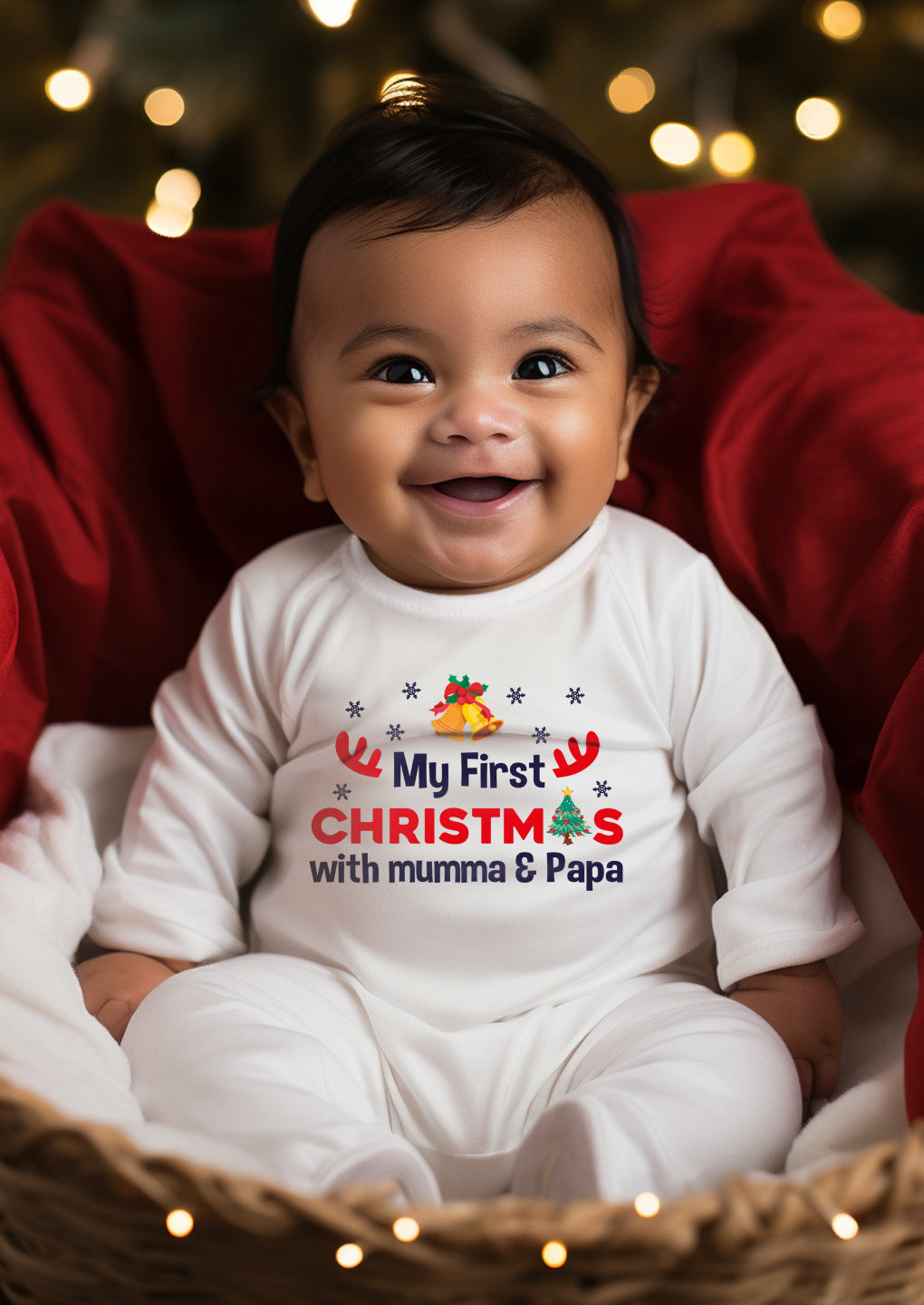 My First Christmas with mumma & papa Baby Romper | Onesies