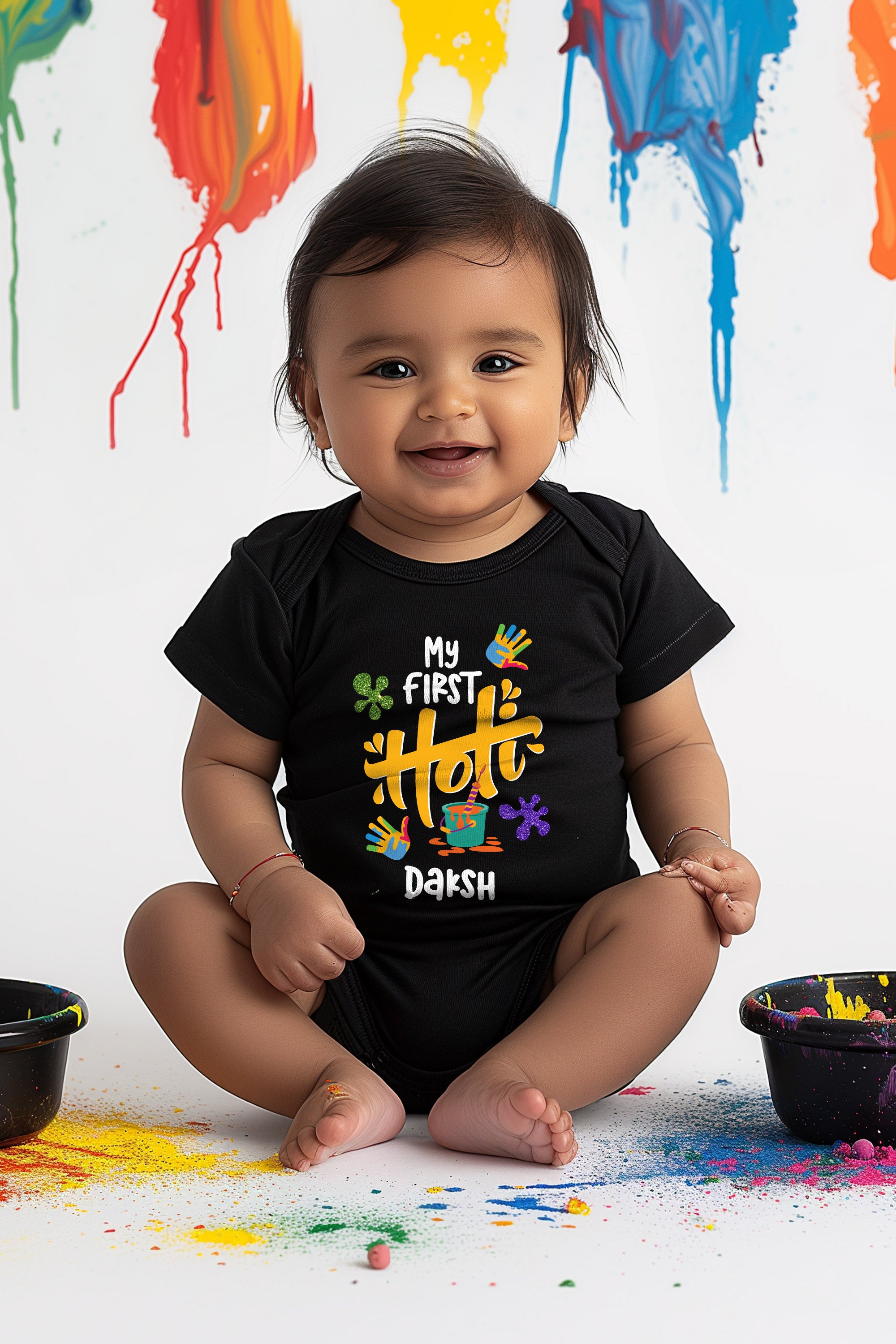 My First Holi Baby Romper | Onesies w/ Custom Name