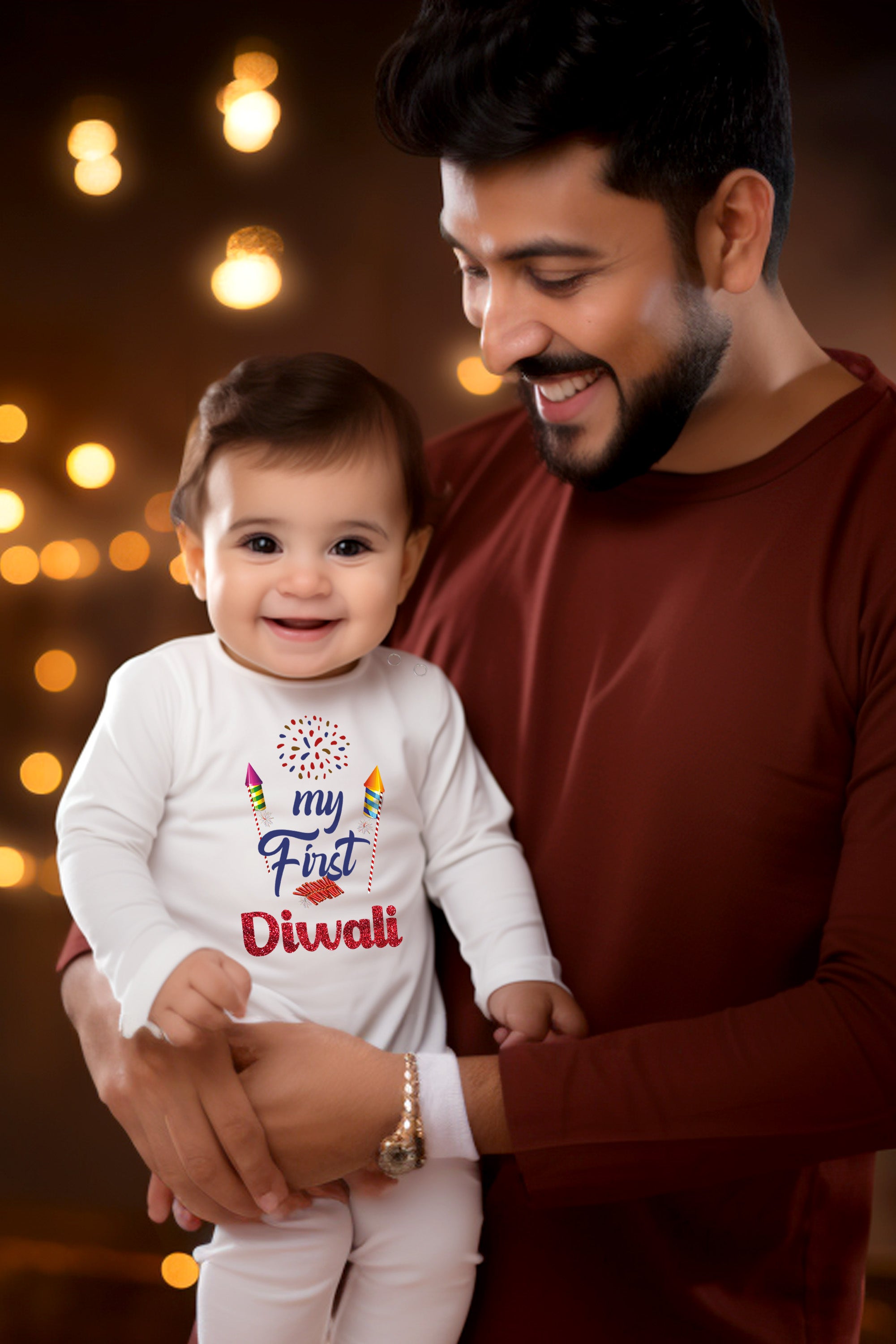 My First Diwali With Glitter Baby Romper | Onesies