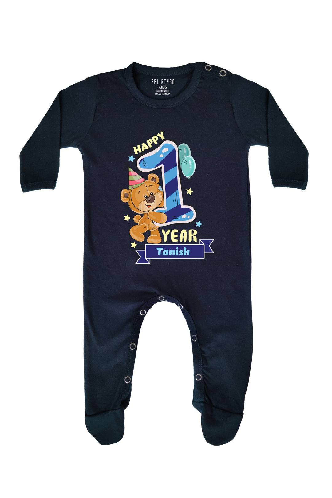 Happy One Year Milestone Baby Romper | Onesies w/ Custom Name