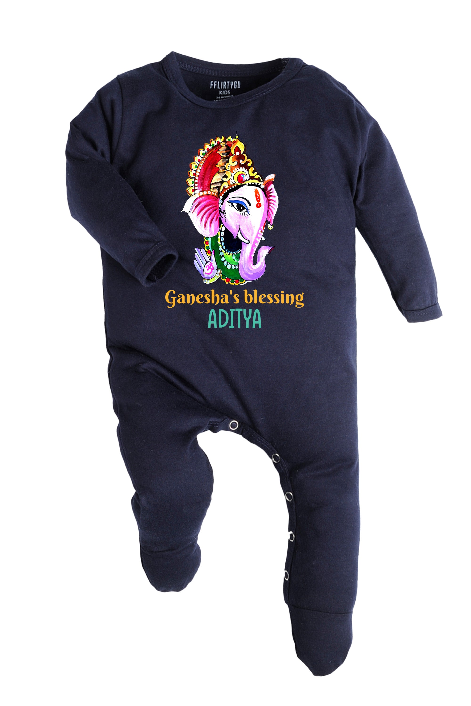 Ganesha's Blessing Baby Romper | Onesies w/ Custom Name