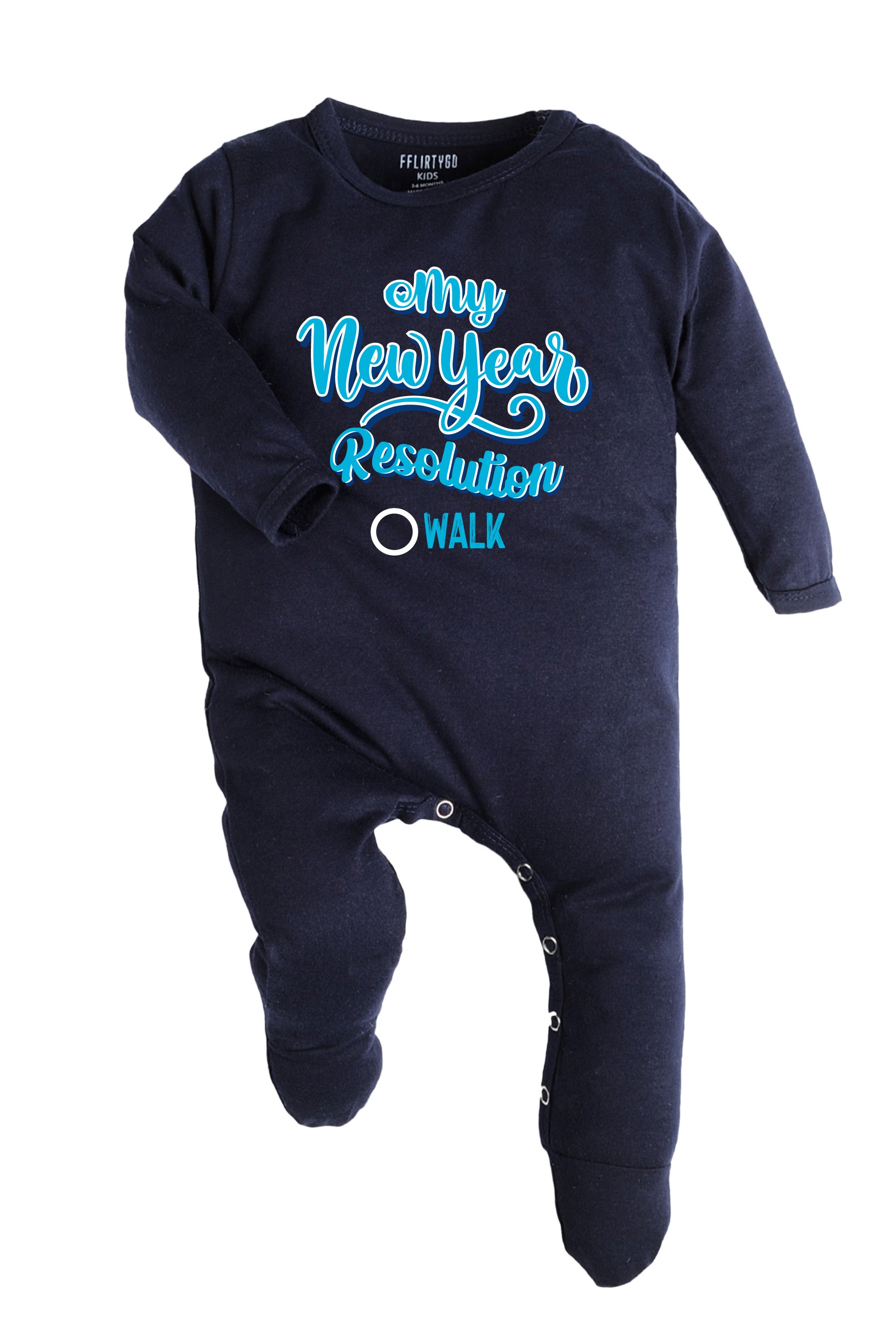 My New Year Resolution Walk Baby Romper | Onesies