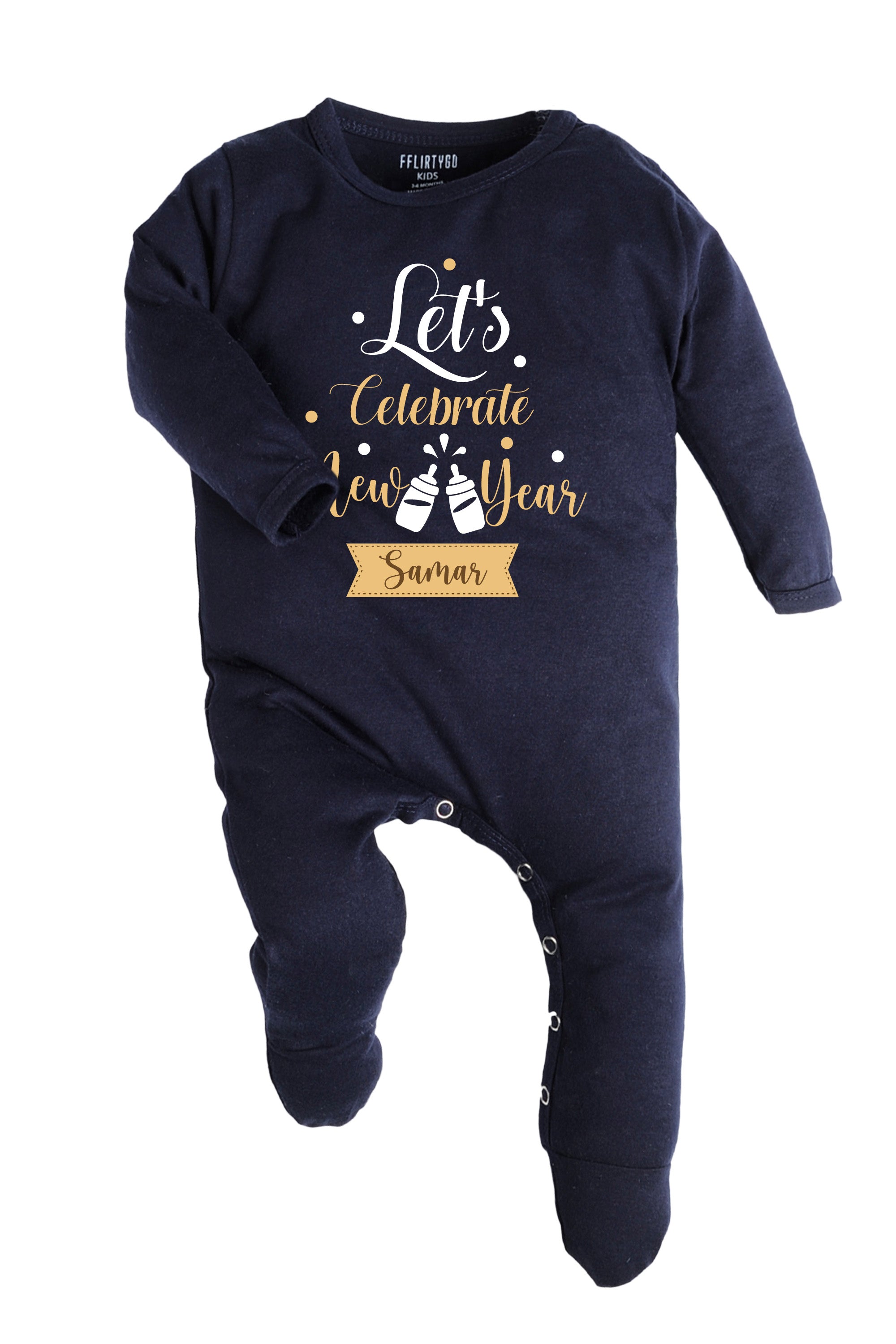 Let's Celebrate New Year Baby Romper | Onesies w/ Custom Name