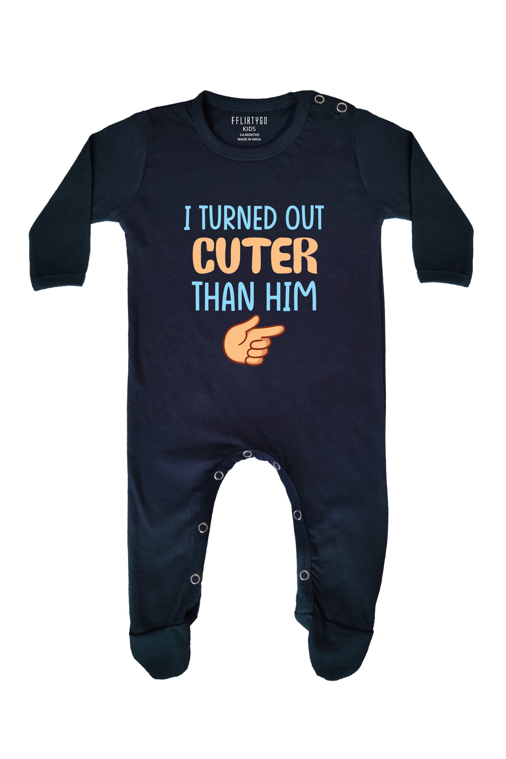 I Turned Out Cuter Than Him Baby Romper | Onesies