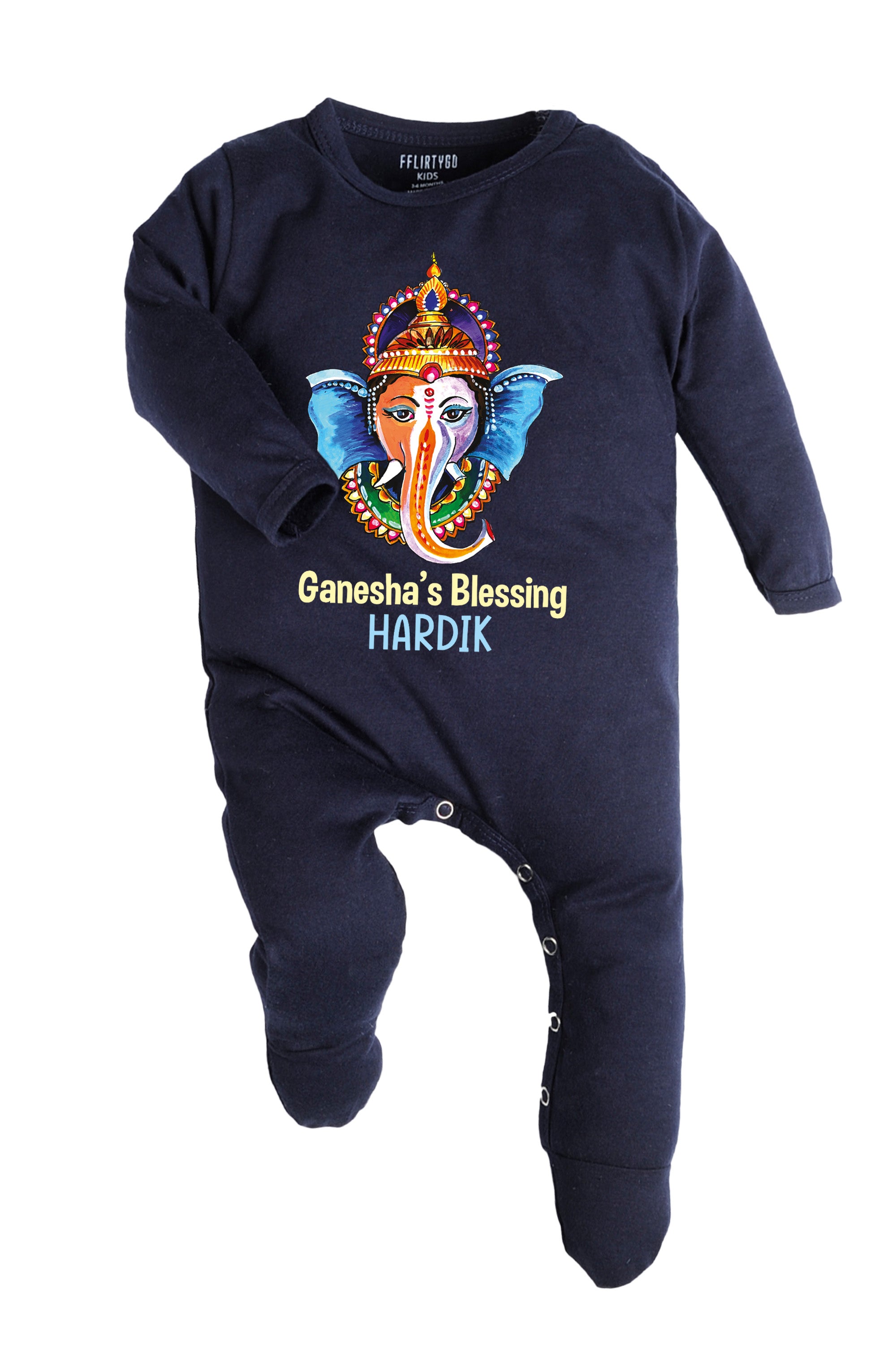 Ganesha's Blessing Baby Romper | Onesies w/ Custom Name