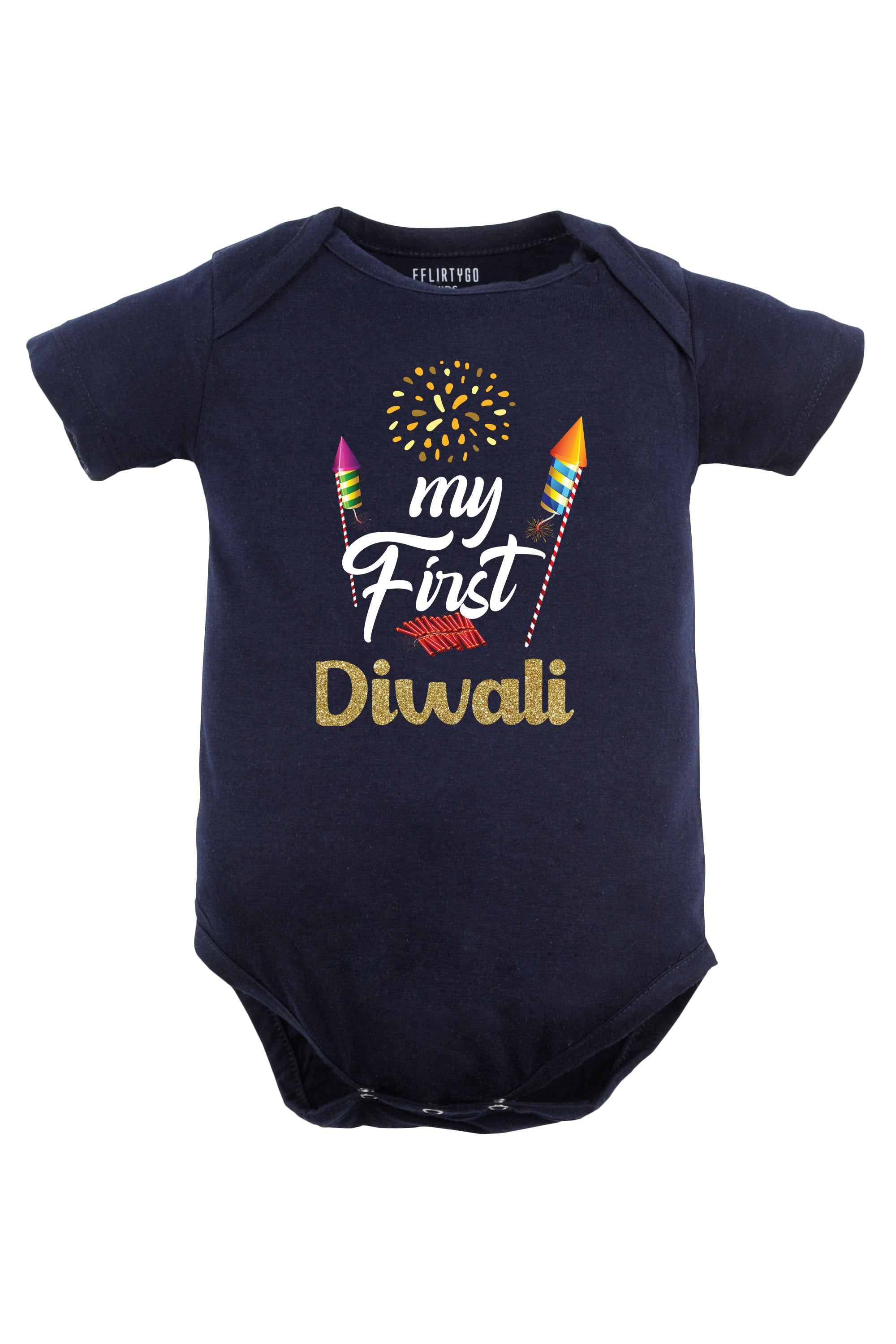 My First Diwali With Glitter Baby Romper | Onesies