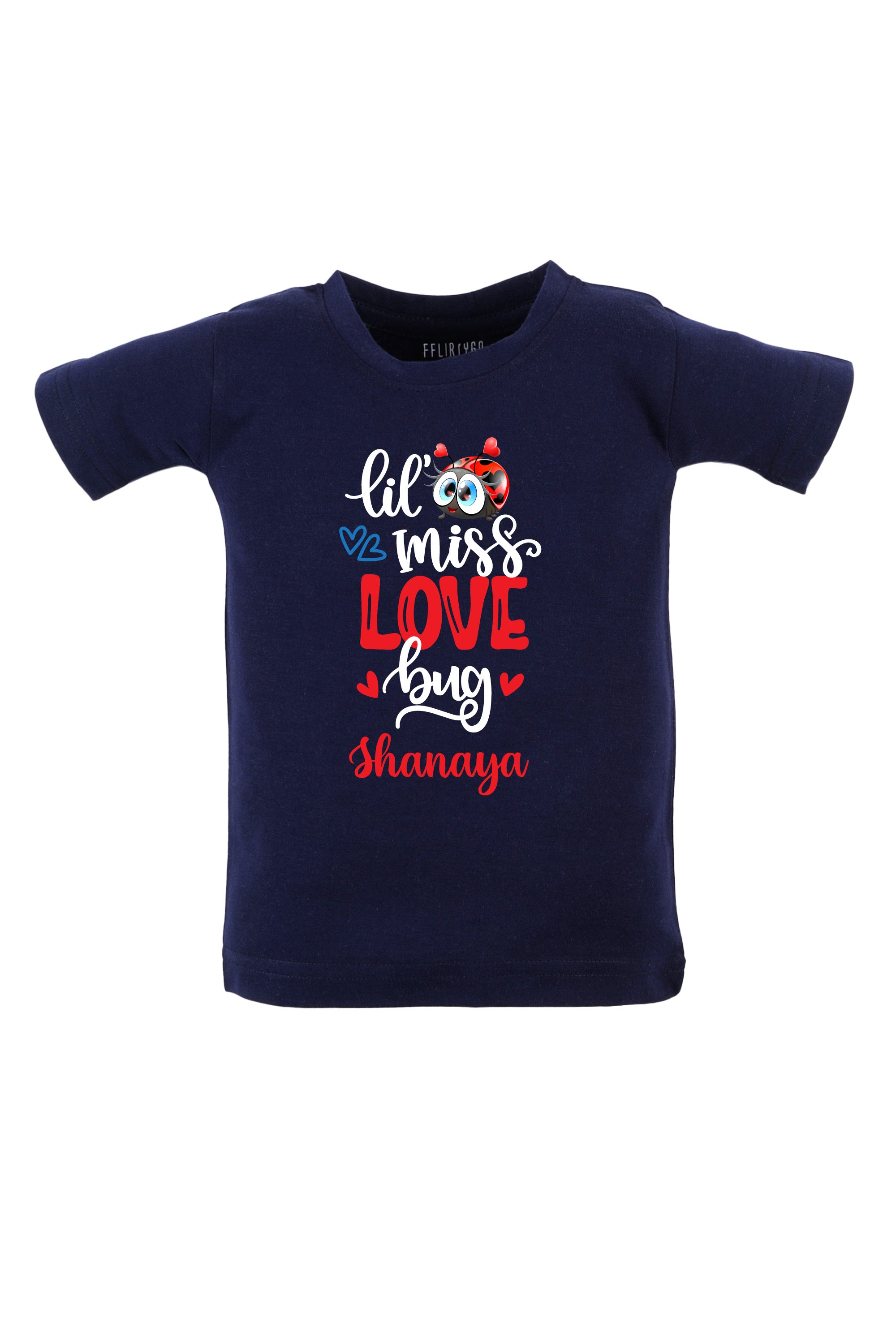 Lil Miss Love Bug Kids T Shirt w/ Custom Name